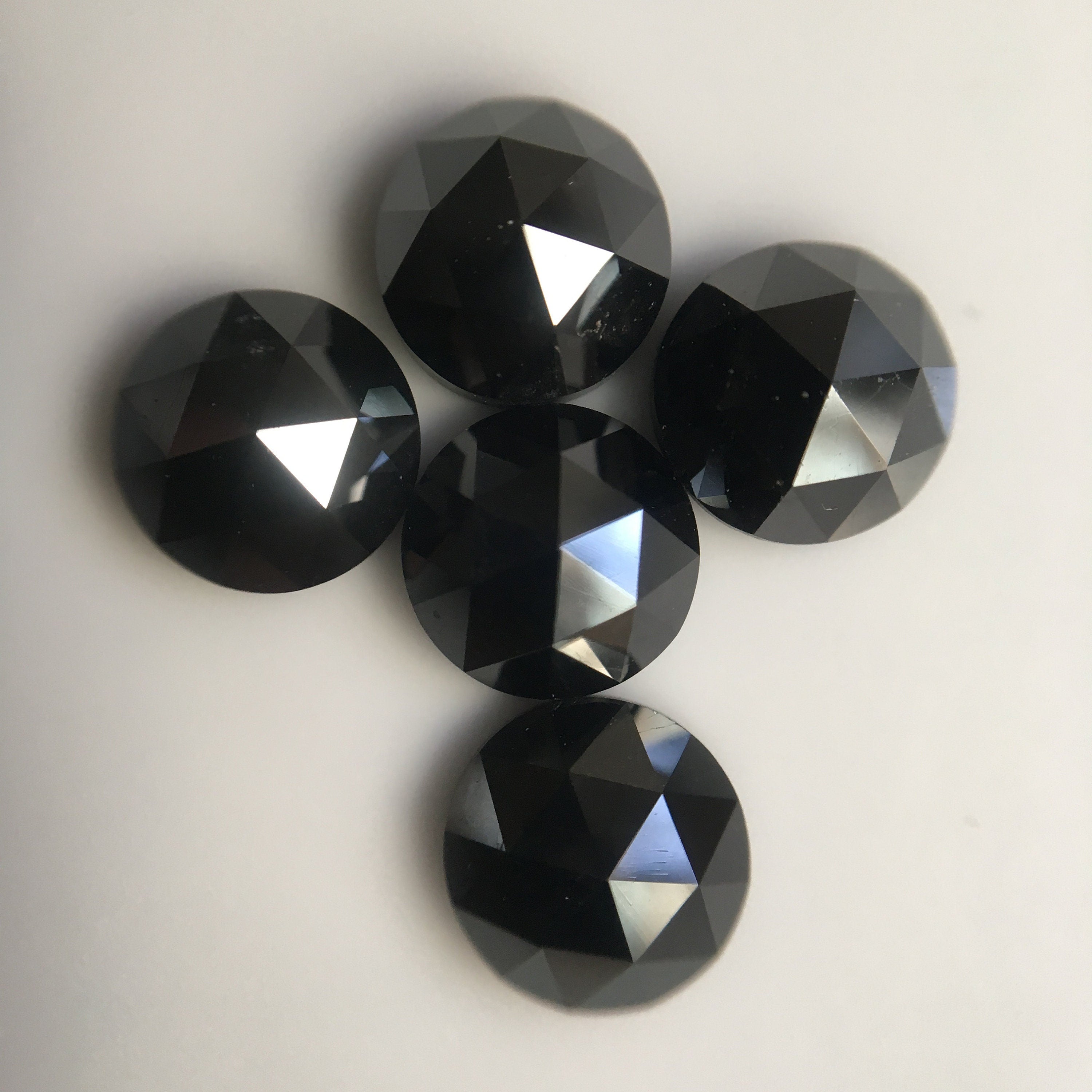 4 MM Round Rose Cut Black Natural Loose Diamond