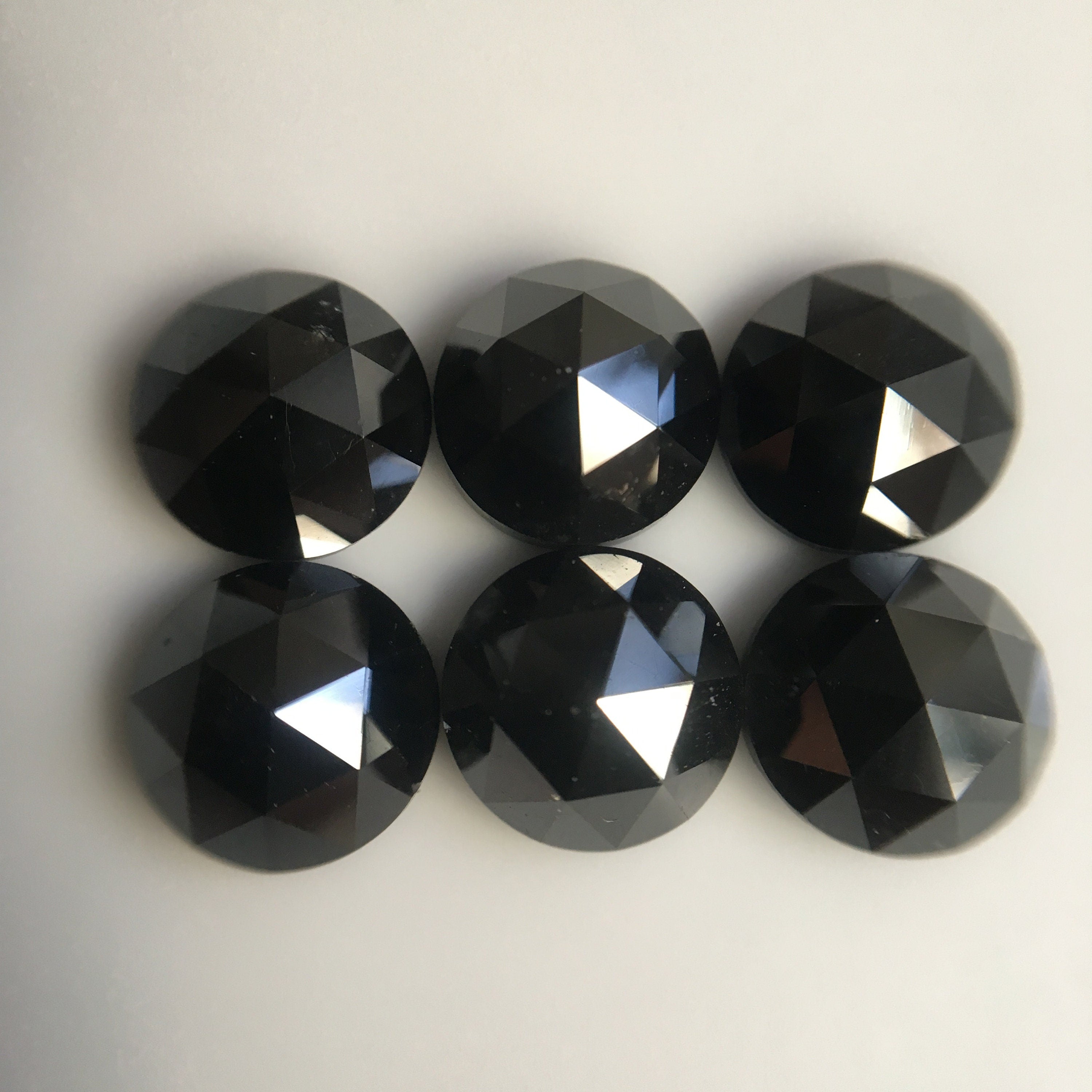 4 MM Round Rose Cut Black Natural Loose Diamond