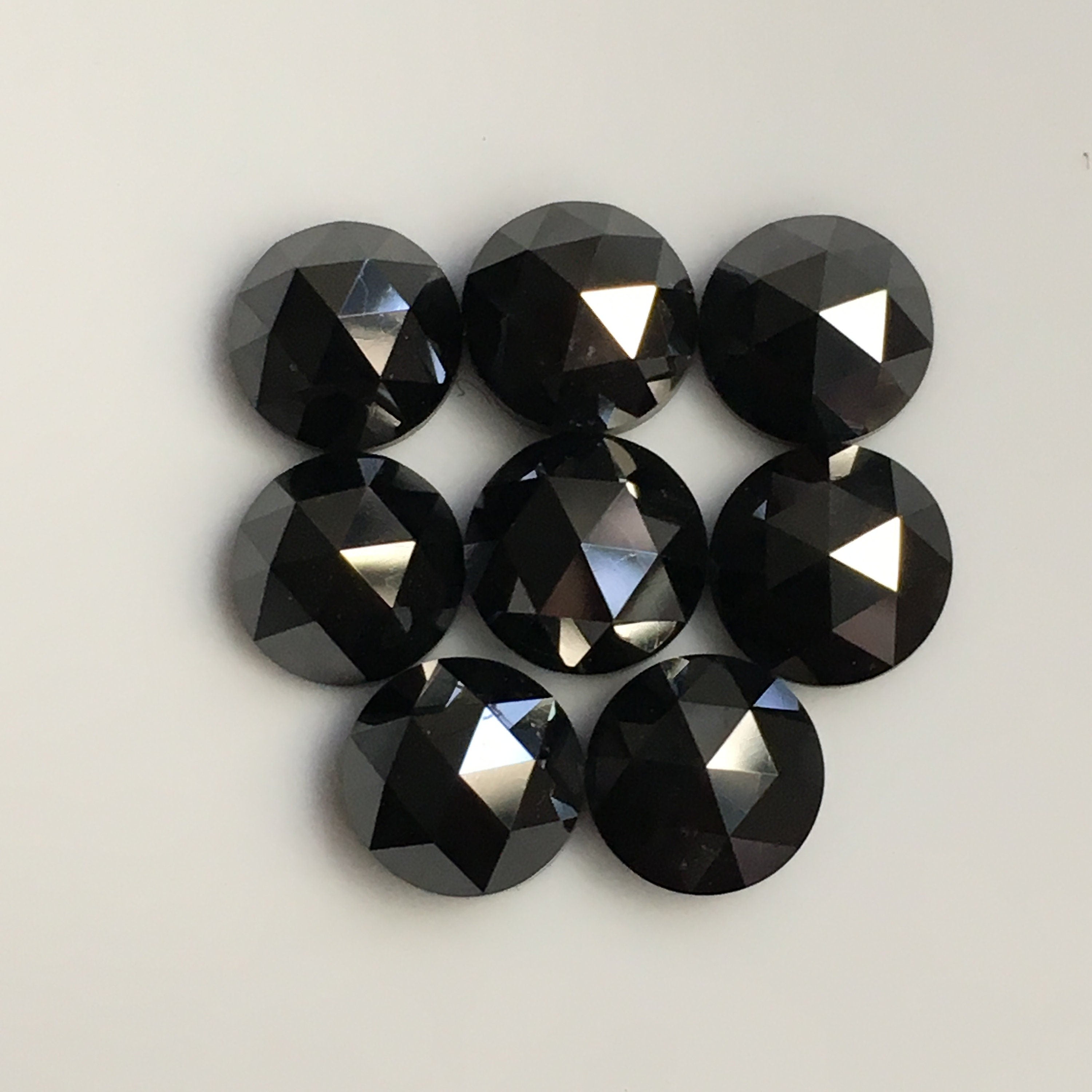 4 MM Round Rose Cut Black Natural Loose Diamond