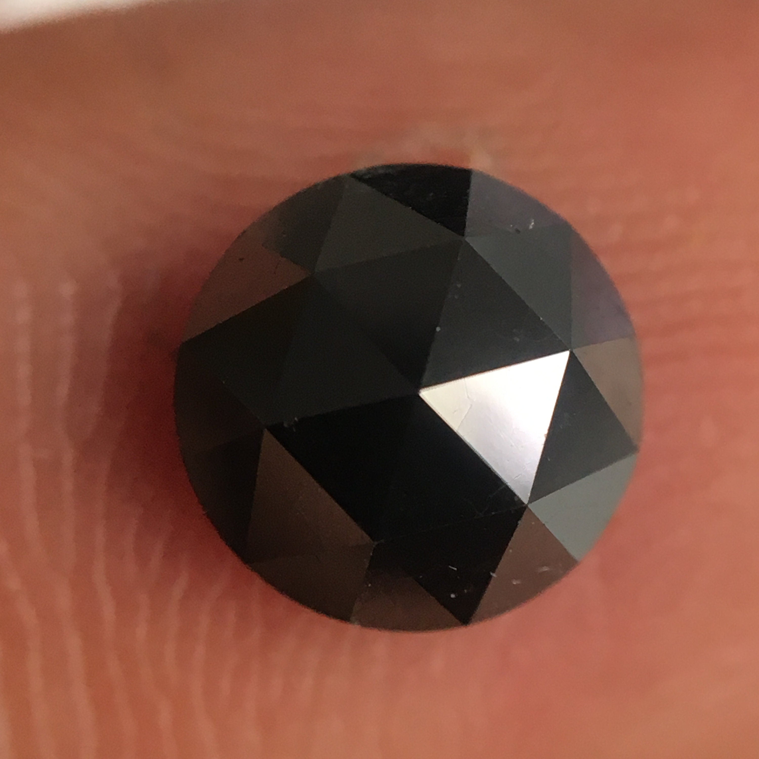4 MM Round Rose Cut Black Natural Loose Diamond