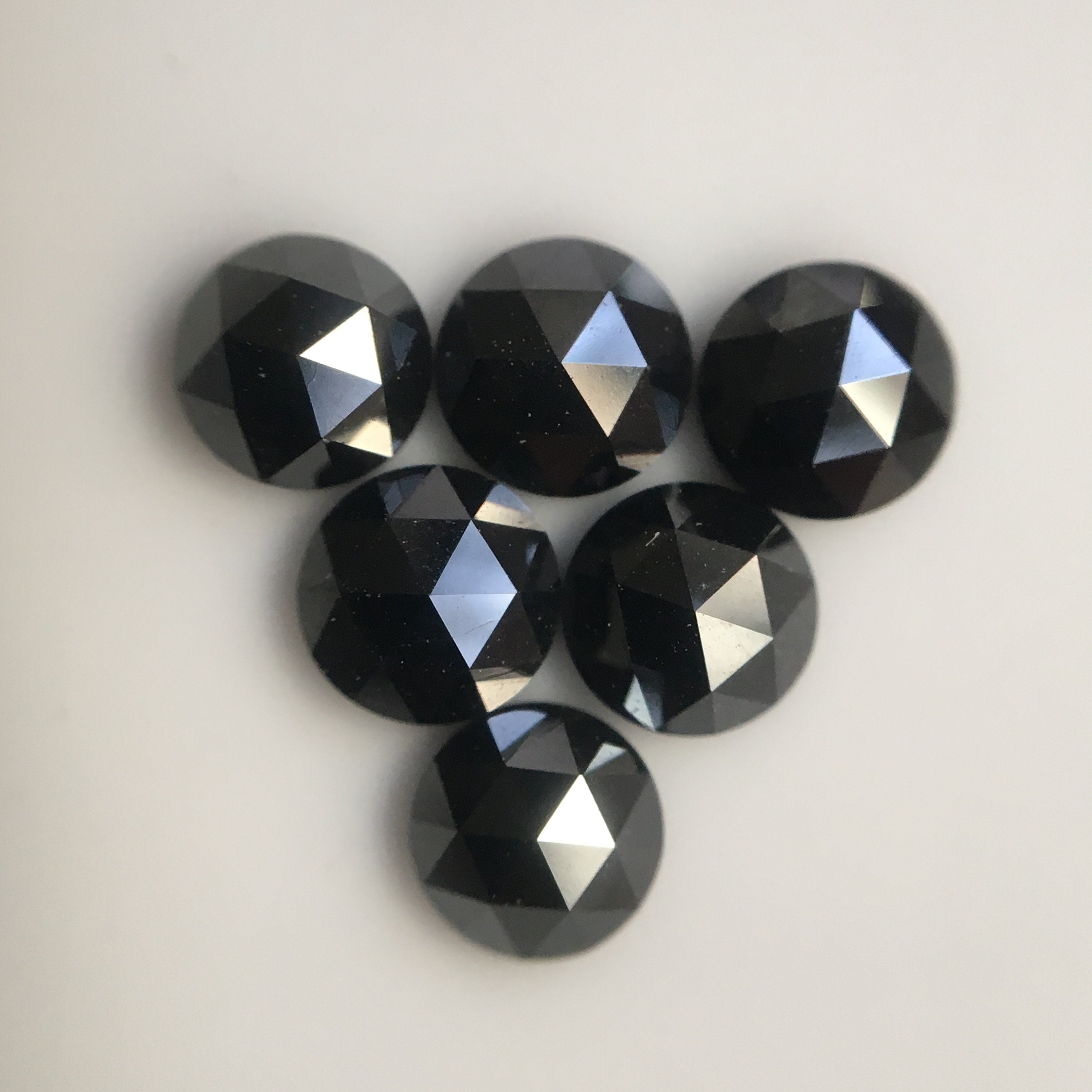 4.50 MM Round Rose Cut Black Natural Loose Diamond