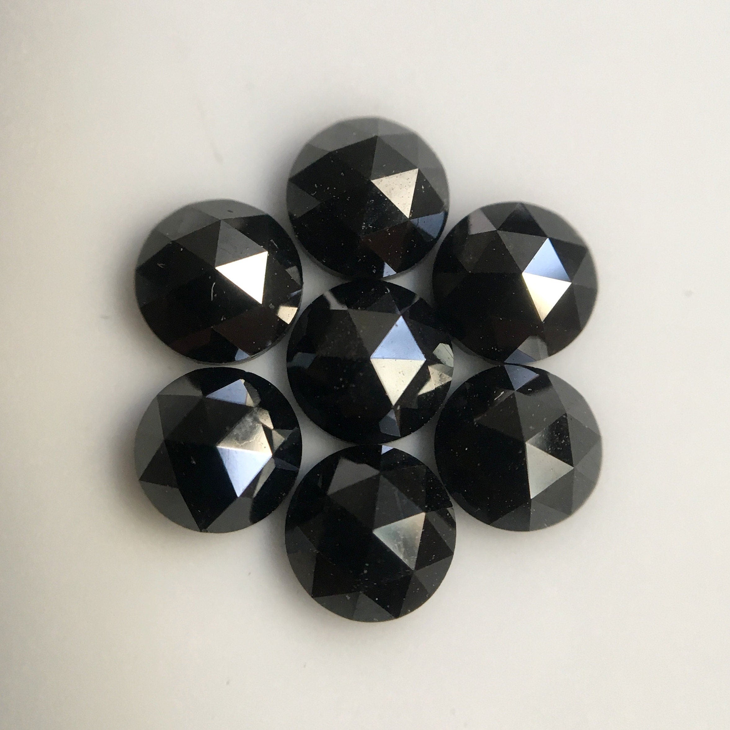 4.50 MM Round Rose Cut Black Natural Loose Diamond