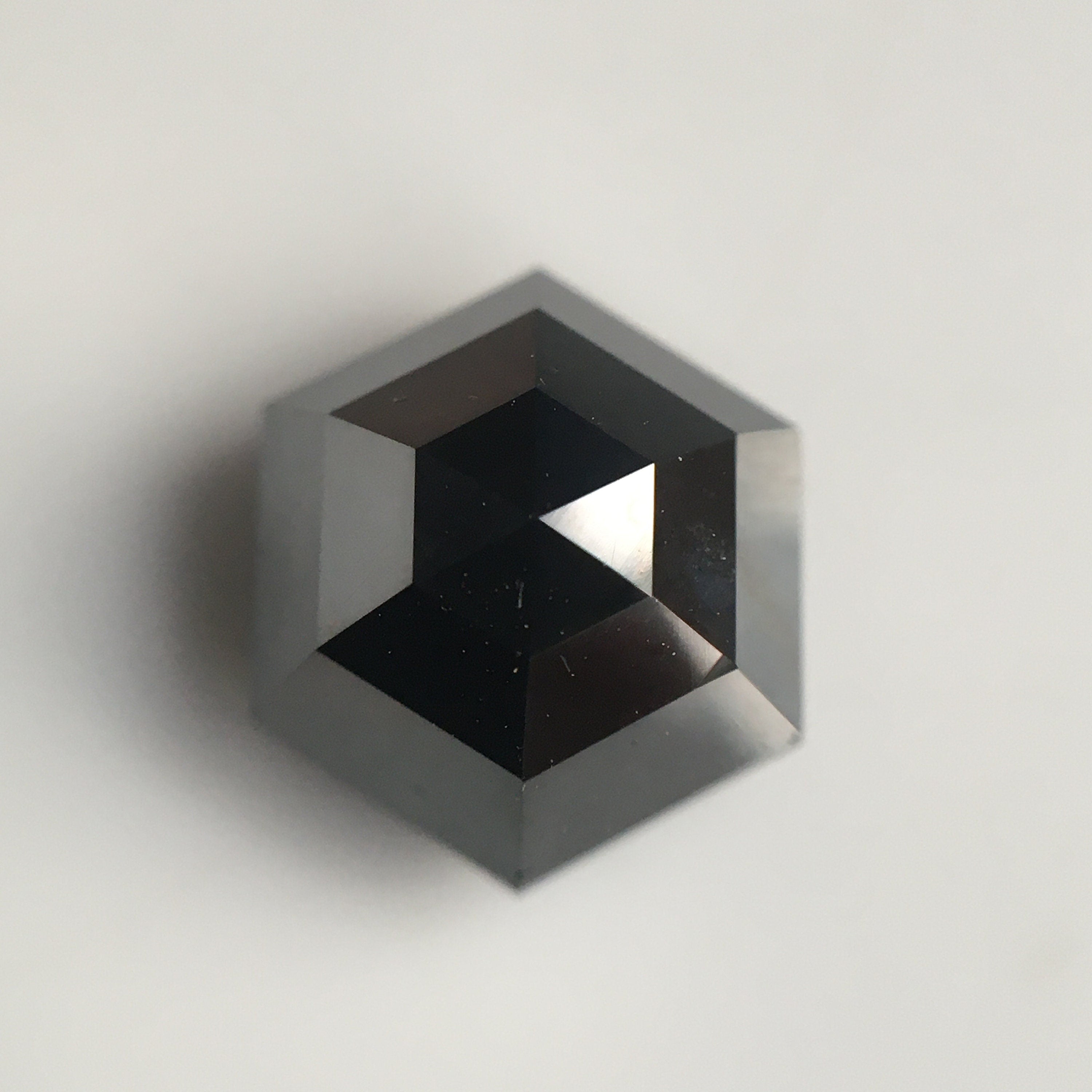 3.35 Ct Hexagon Rose Cut Black Natural Loose Diamond