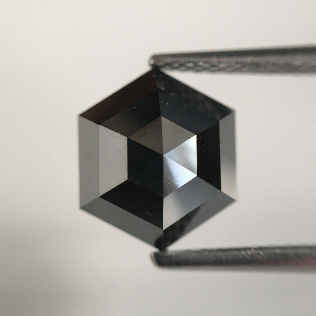 3.35 Ct Hexagon Rose Cut Black Natural Loose Diamond