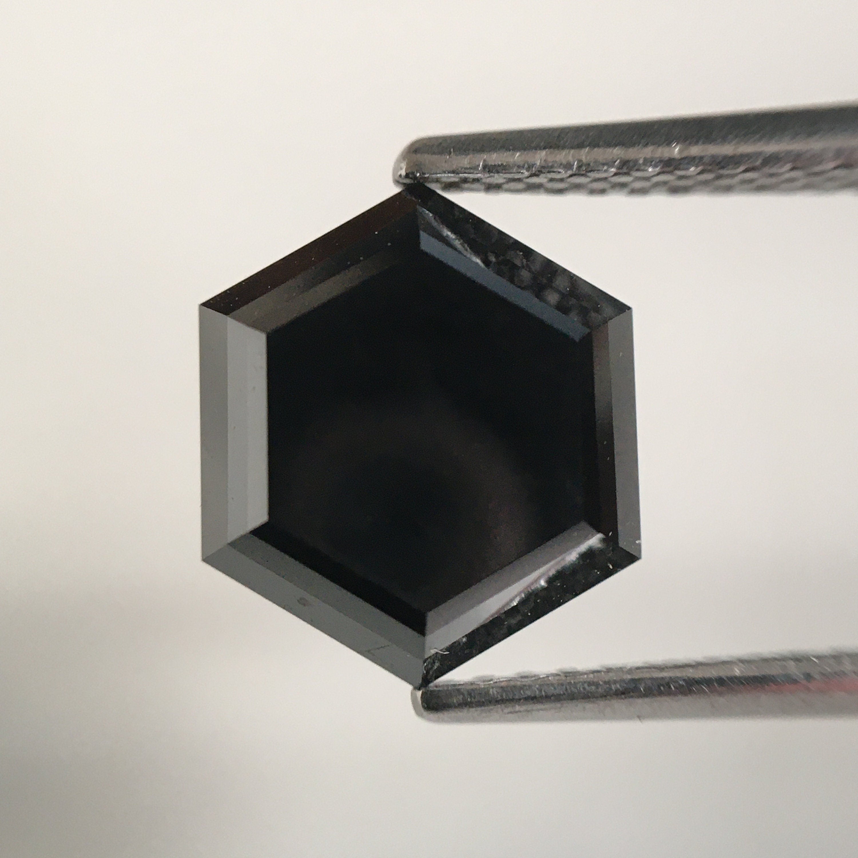 3.35 Ct Hexagon Rose Cut Black Natural Loose Diamond