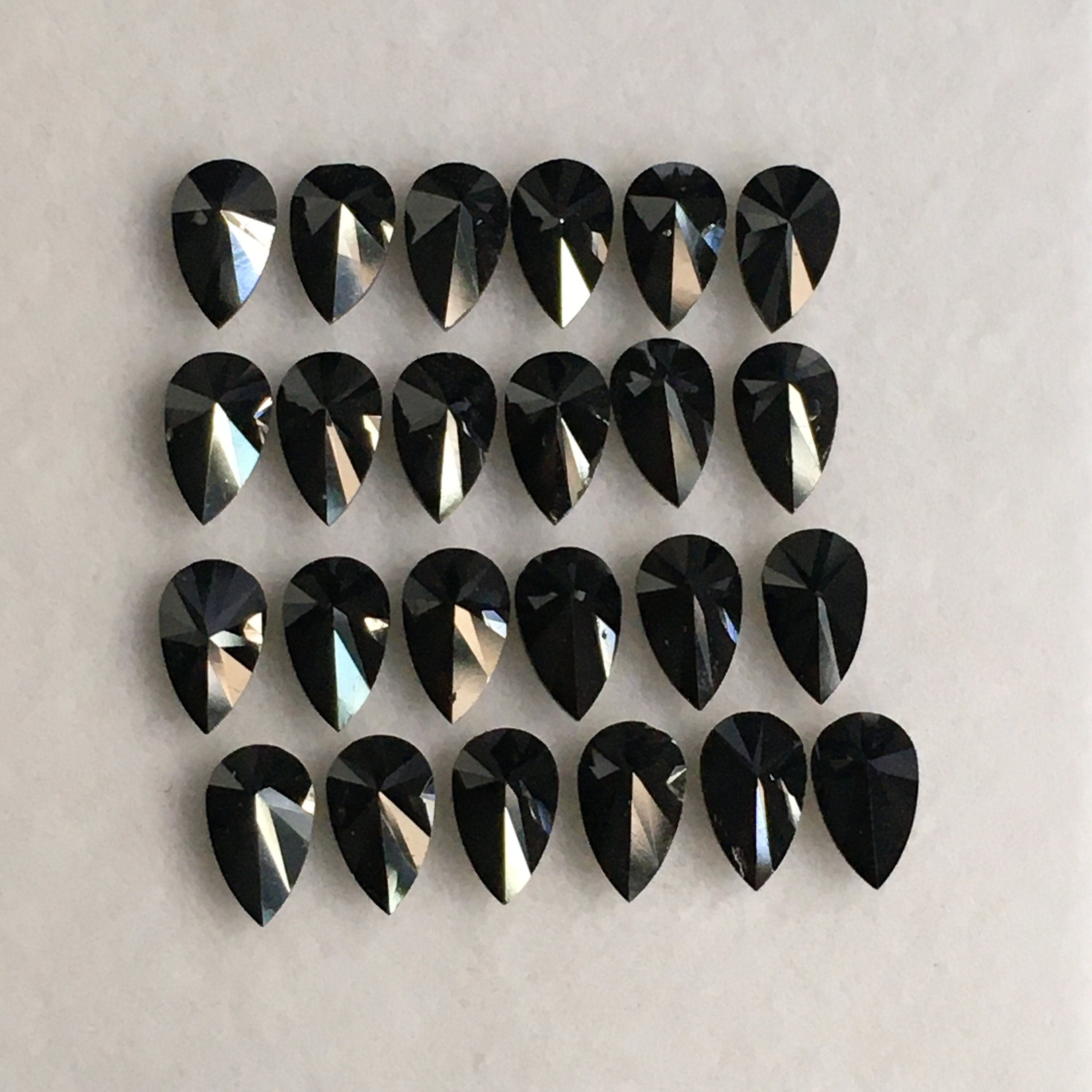 5 MM Pear Rose Cut Black Natural Loose Diamond