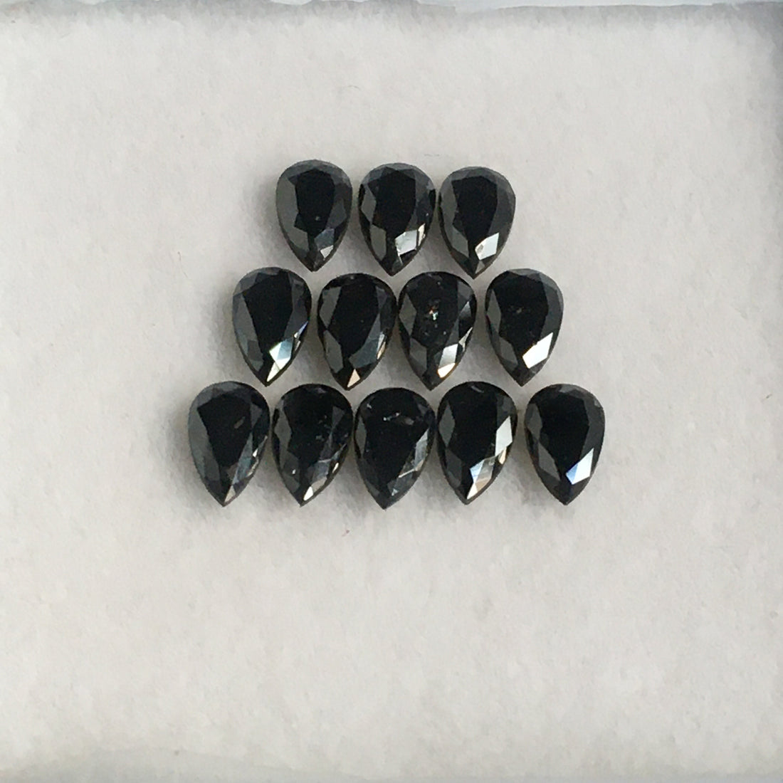 5 MM Pear Rose Cut Black Natural Loose Diamond