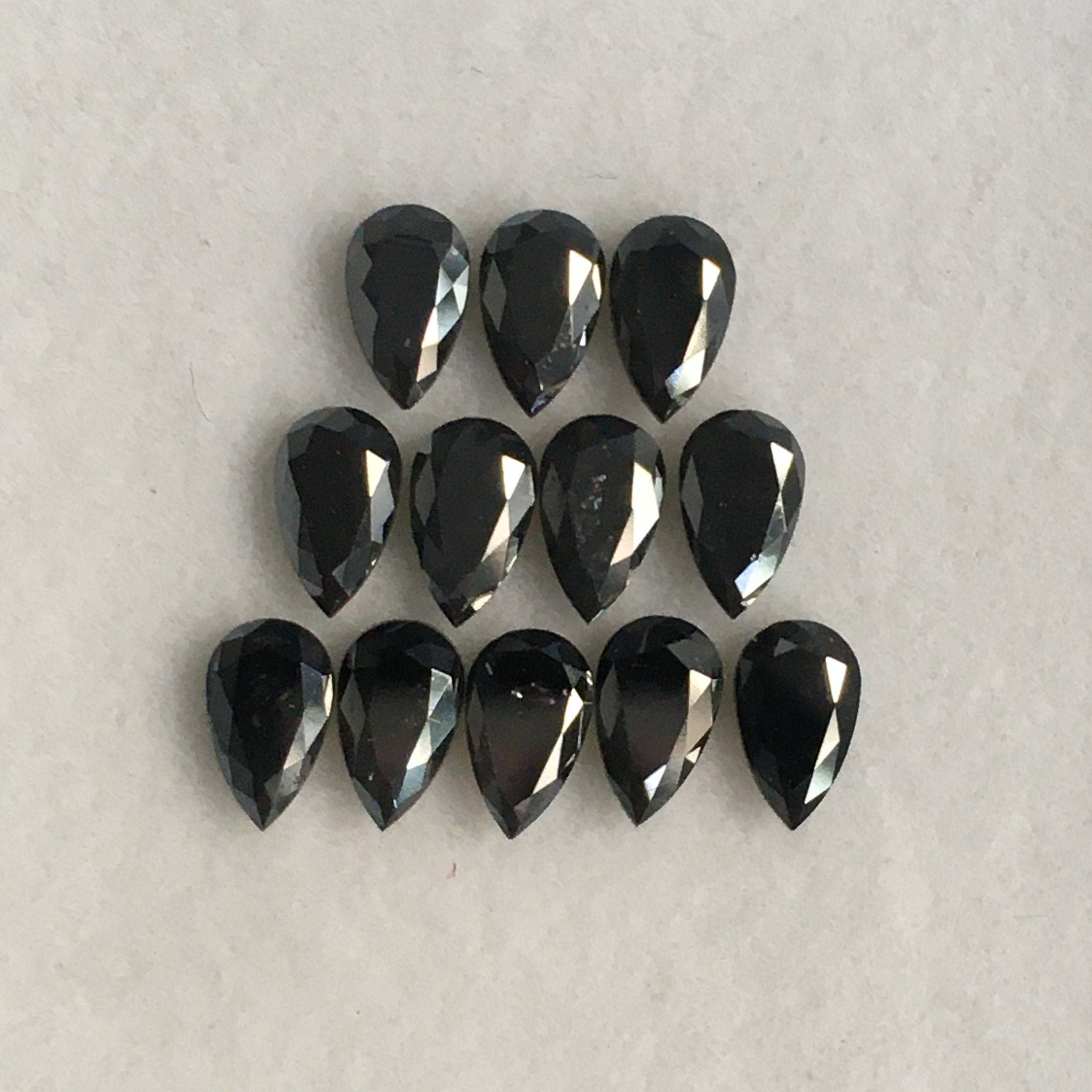 6 MM Pear Brilliant Cut Black Natural Loose Diamond