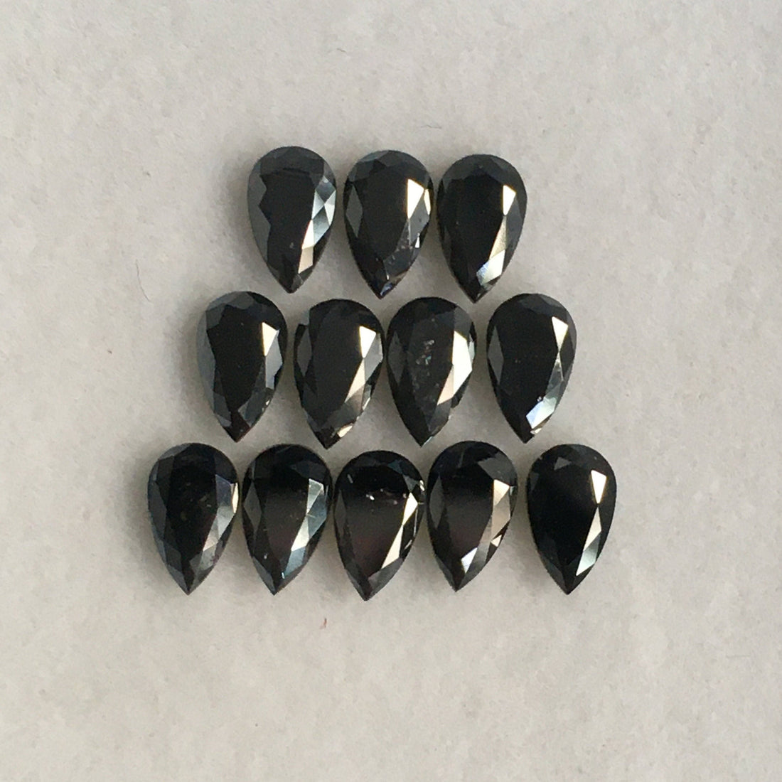 6 MM Pear Brilliant Cut Black Natural Loose Diamond