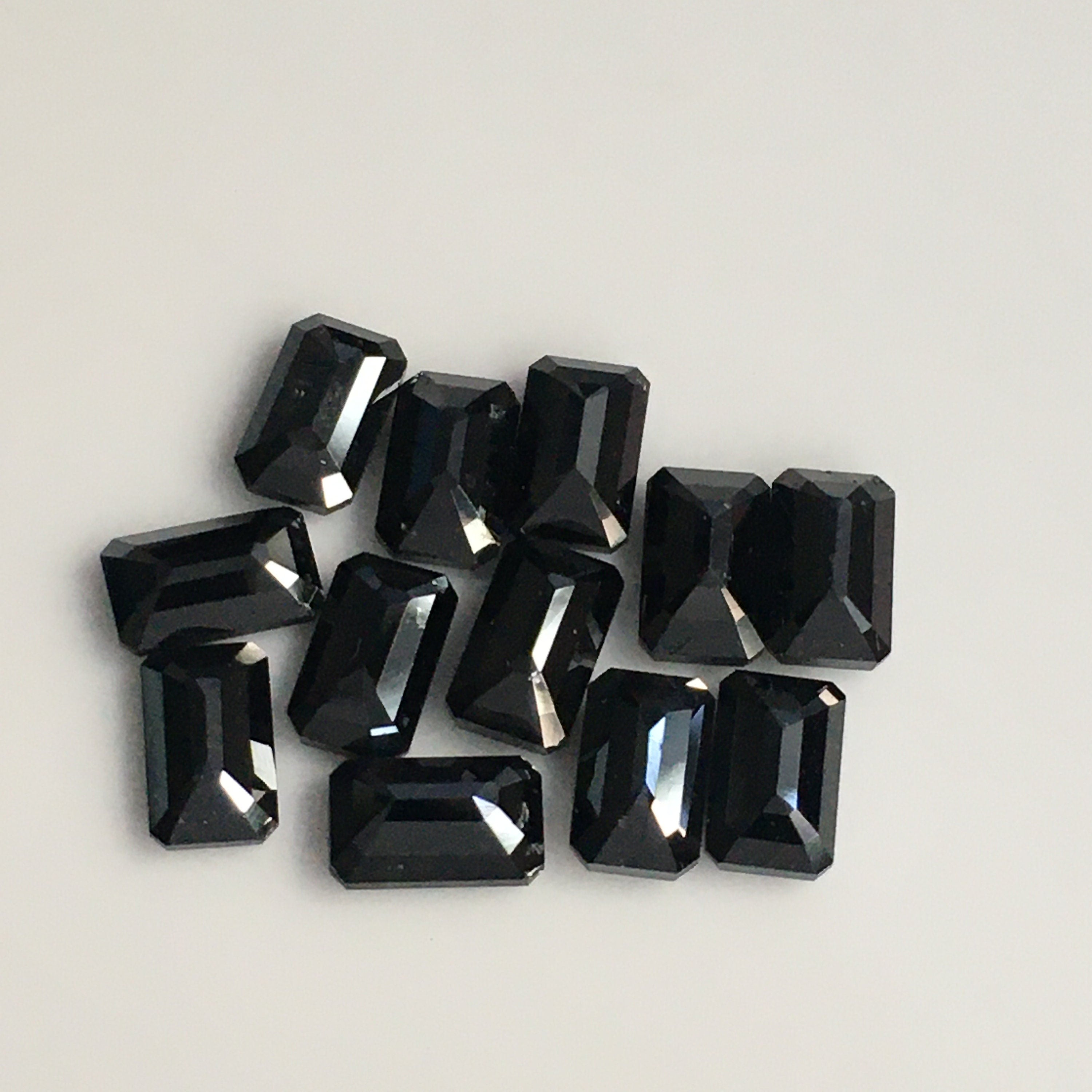 5 MM Emerald Rose Cut Black Natural Loose Diamond