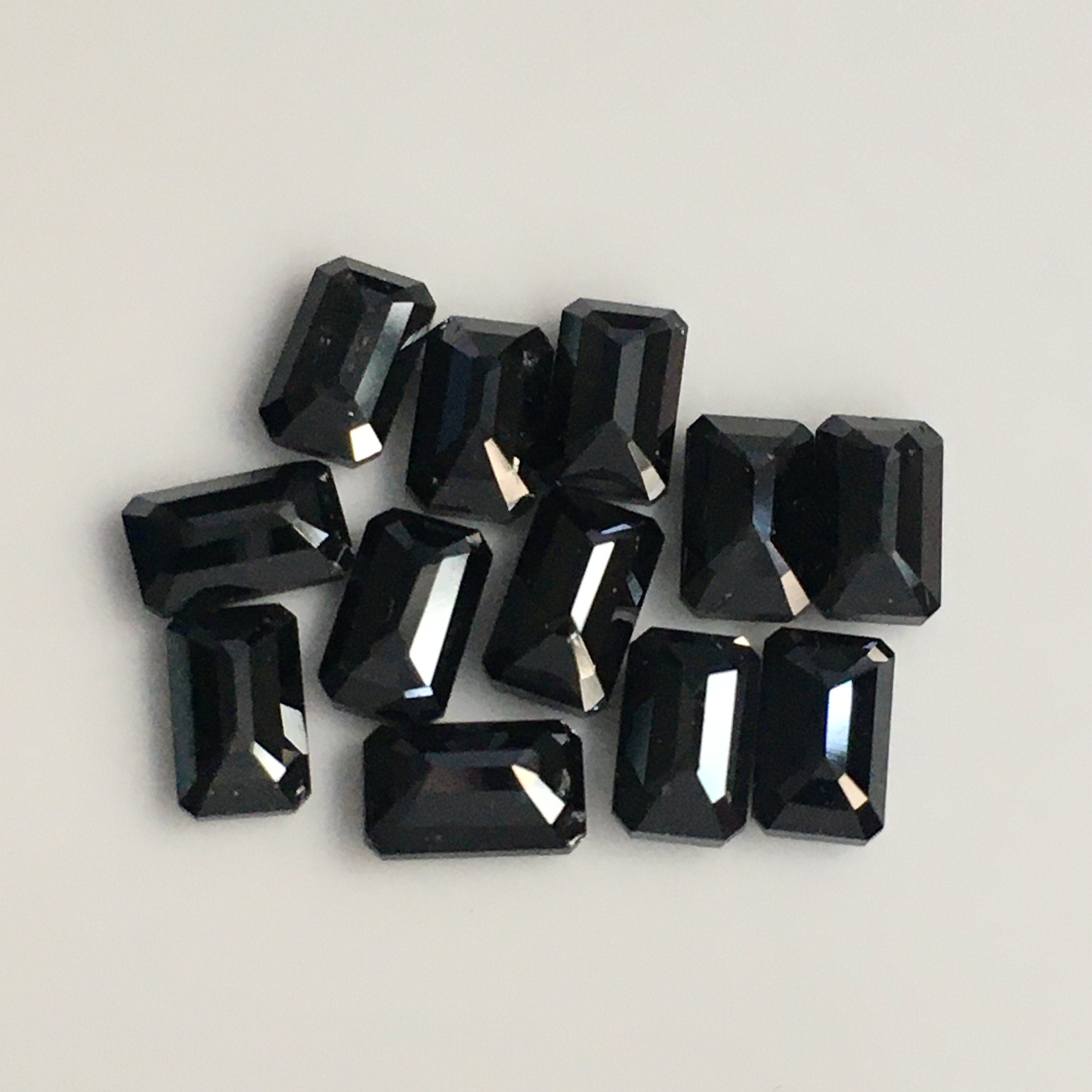 5 MM Emerald Rose Cut Black Natural Loose Diamond
