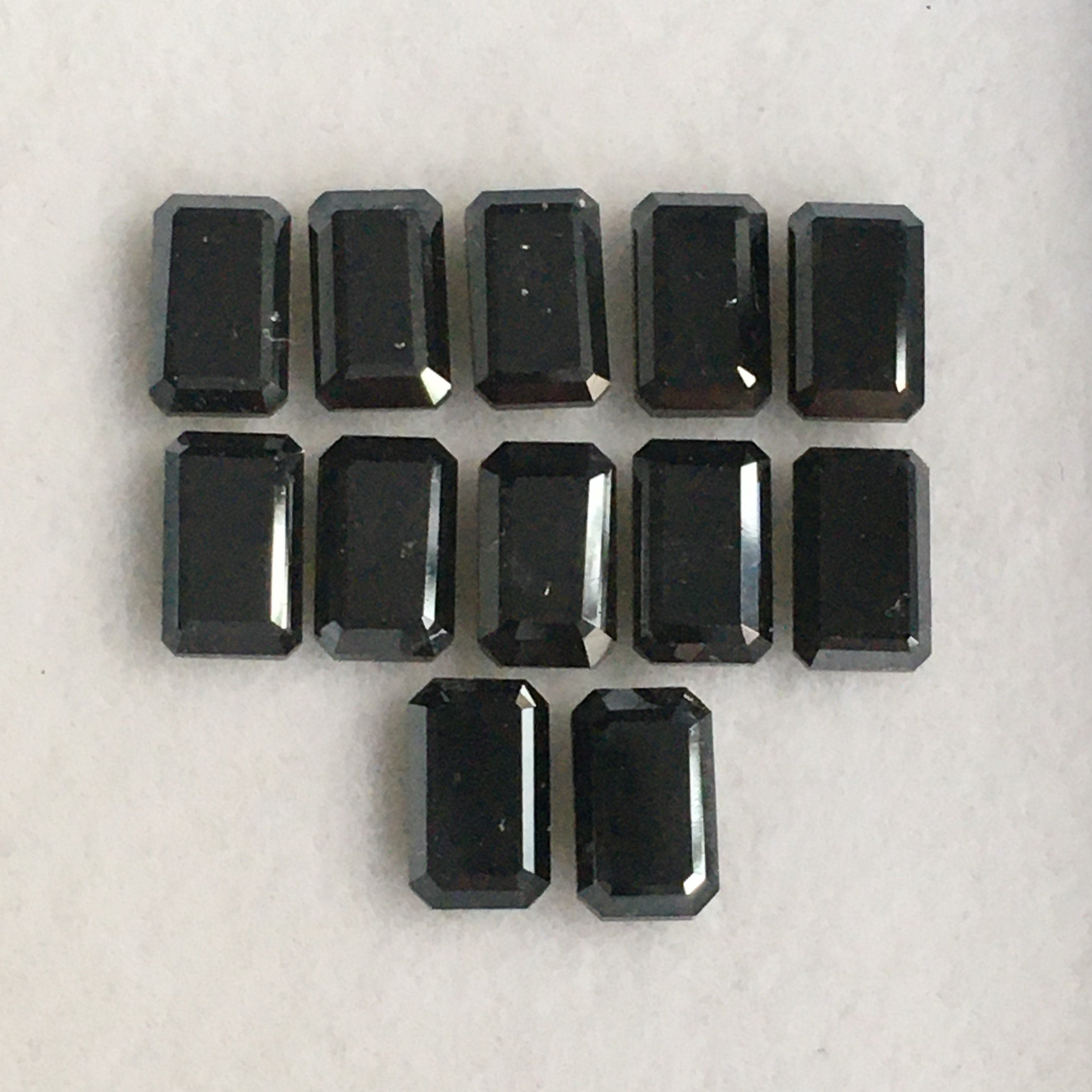 5 MM Emerald Rose Cut Black Natural Loose Diamond