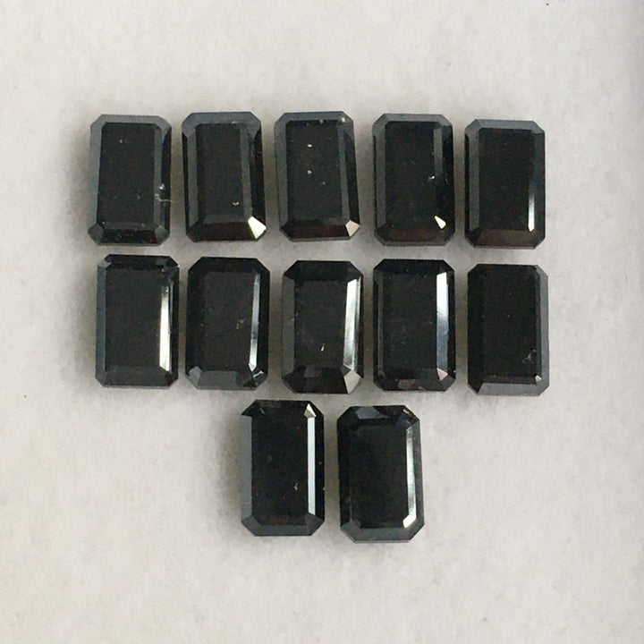 5 MM Emerald Rose Cut Black Natural Loose Diamond