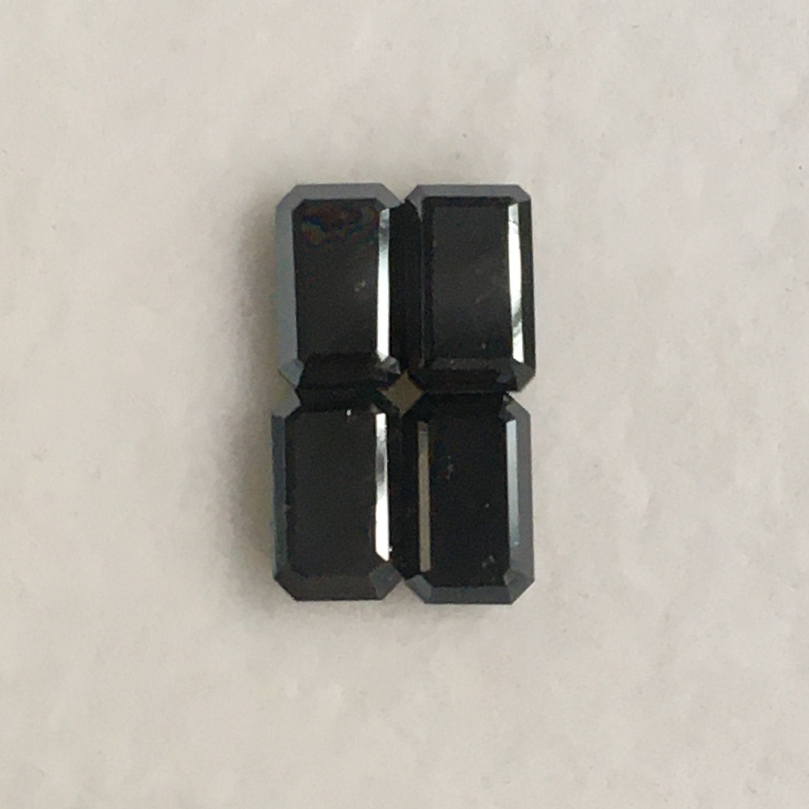 5 MM Emerald Rose Cut Black Natural Loose Diamond