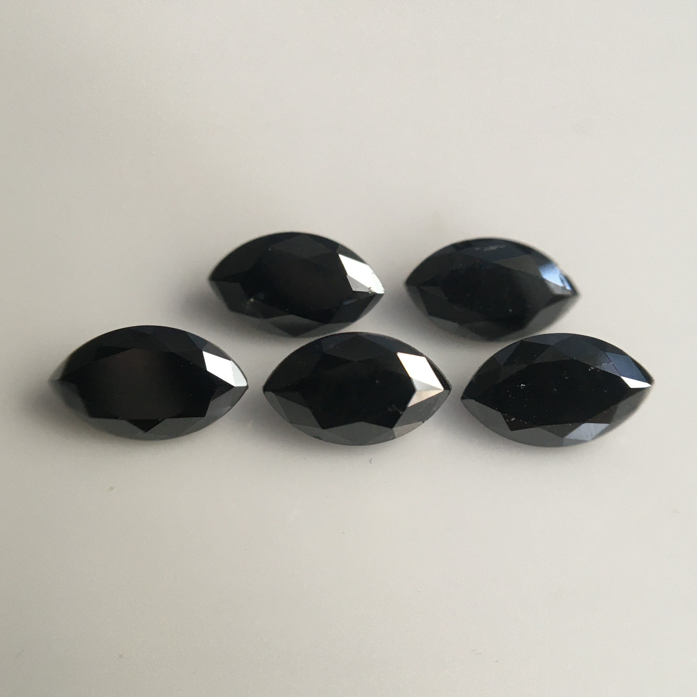 5 MM Marquise Rose Cut Black Natural Loose Diamond