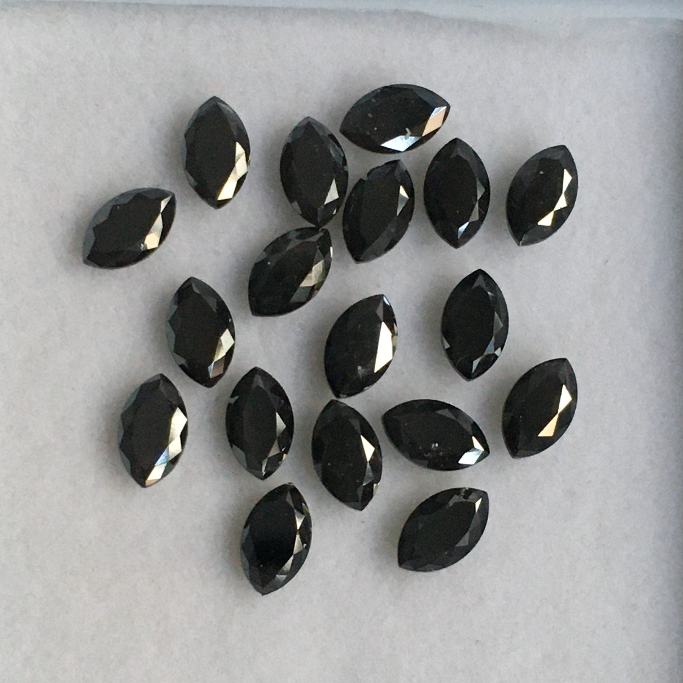 6 MM Marquise Rose Cut Black Natural Loose Diamond