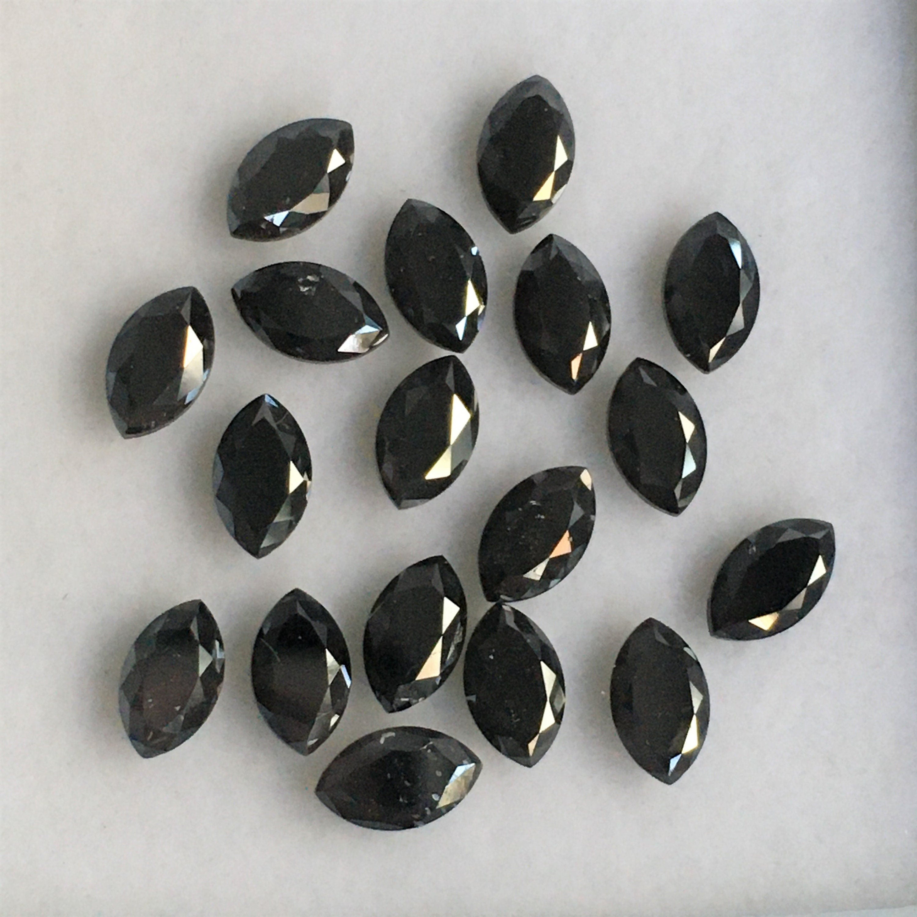 4 MM Marquise Rose Cut Black Natural Loose Diamond