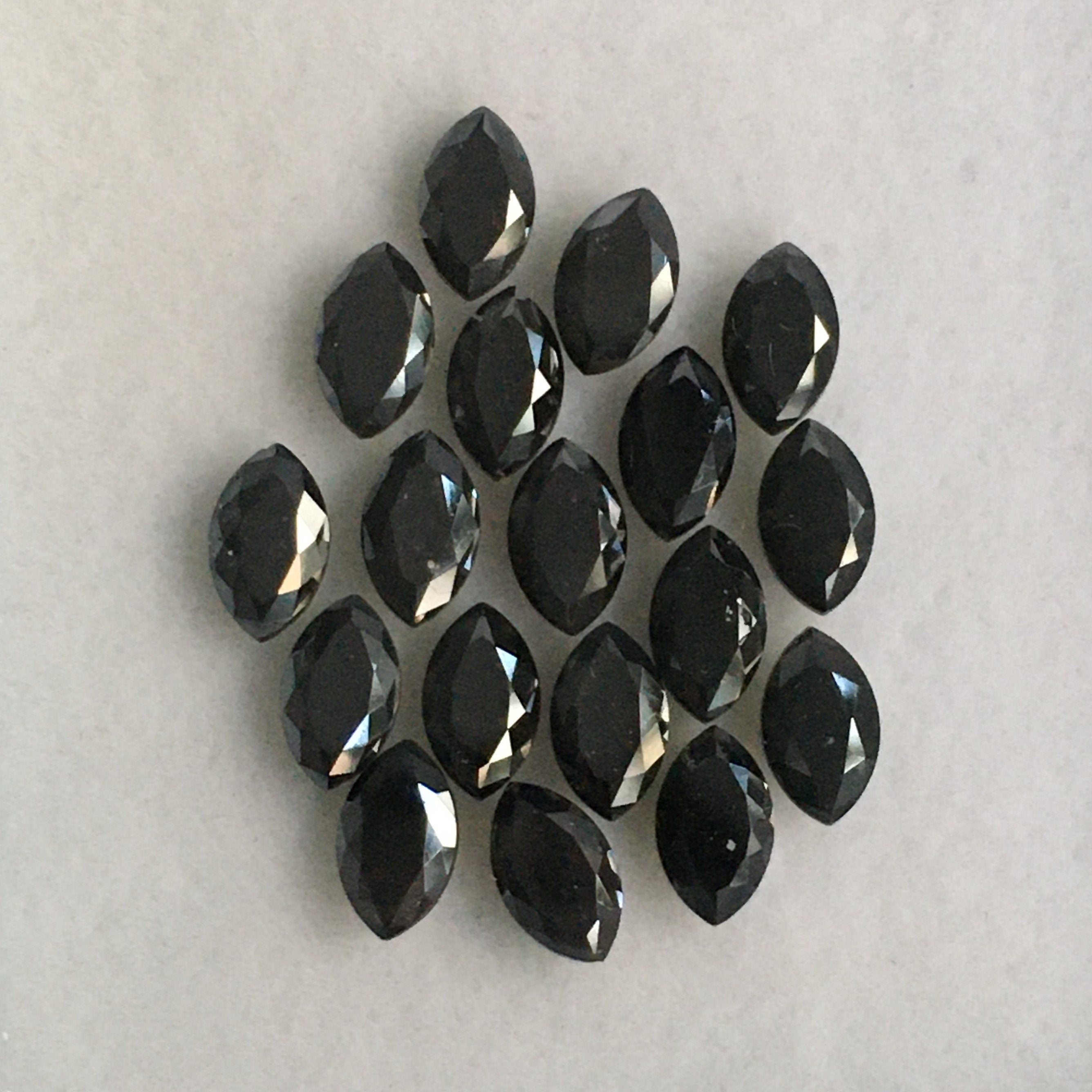 5 MM Marquise Rose Cut Black Natural Loose Diamond