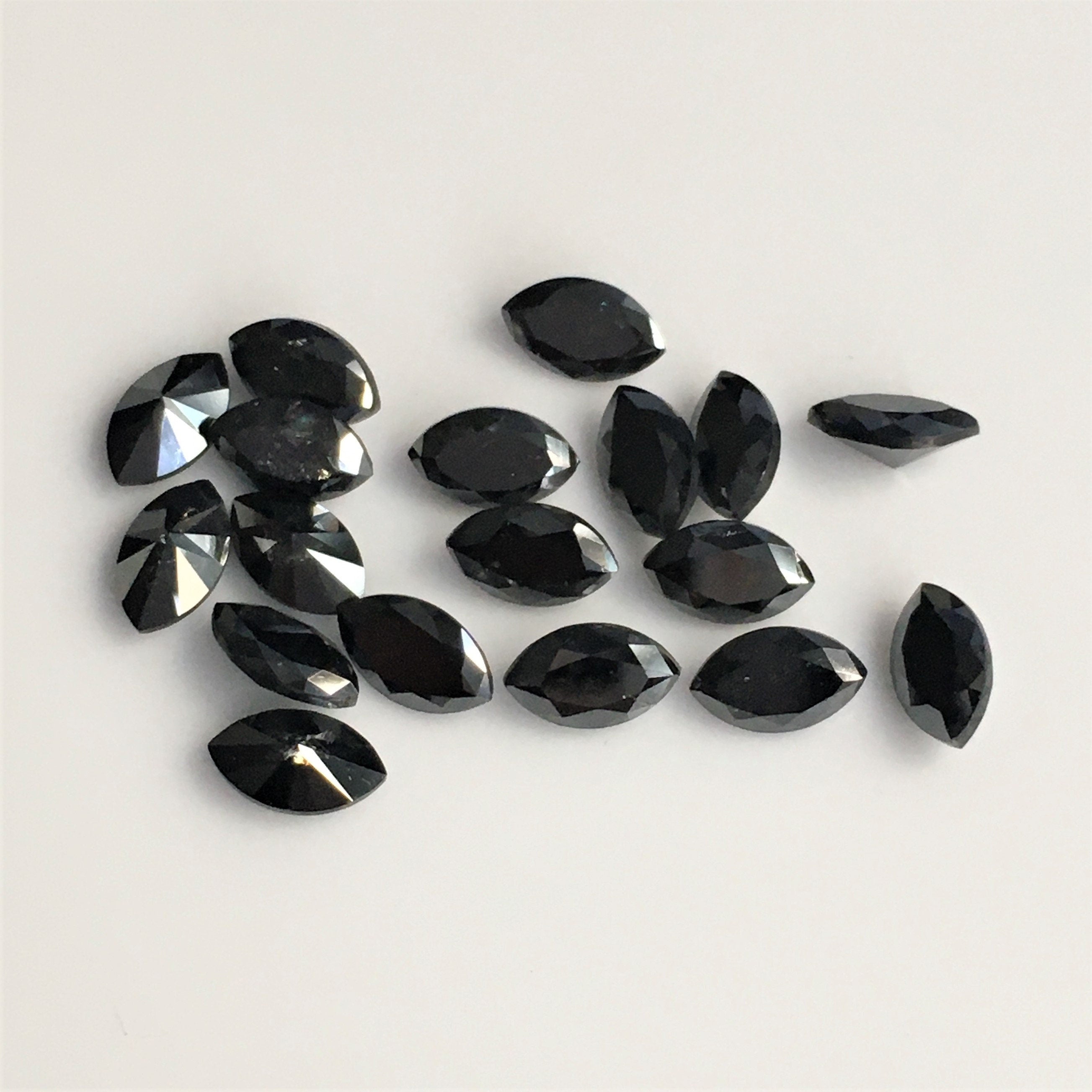 5 MM Marquise Rose Cut Black Natural Loose Diamond