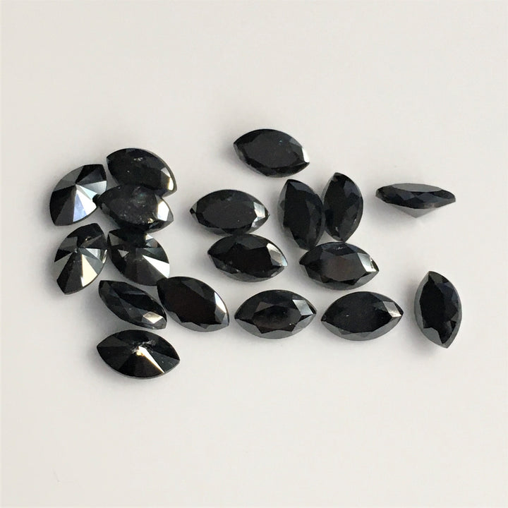 4 MM Marquise Rose Cut Black Natural Loose Diamond