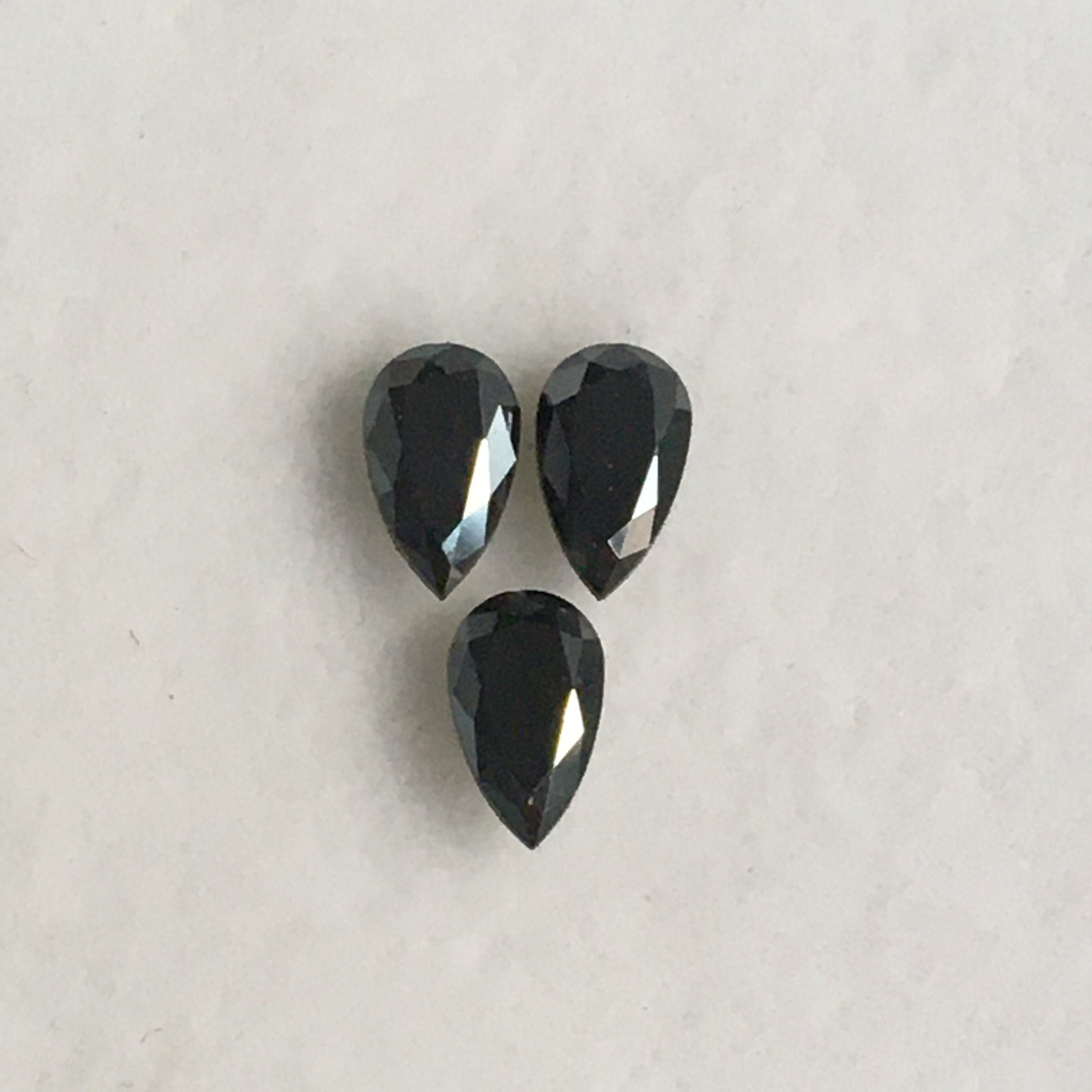 6 MM Pear Brilliant Cut Black Natural Loose Diamond