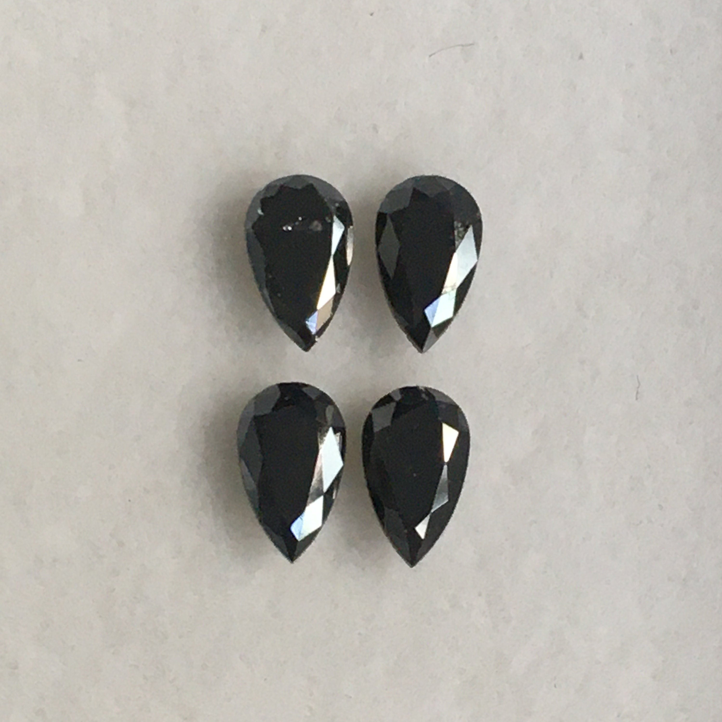 6 MM Pear Brilliant Cut Black Natural Loose Diamond