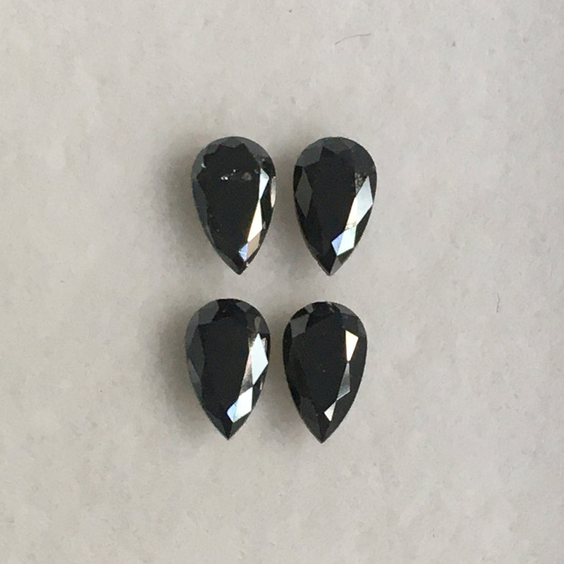 5 MM Pear Rose Cut Black Natural Loose Diamond