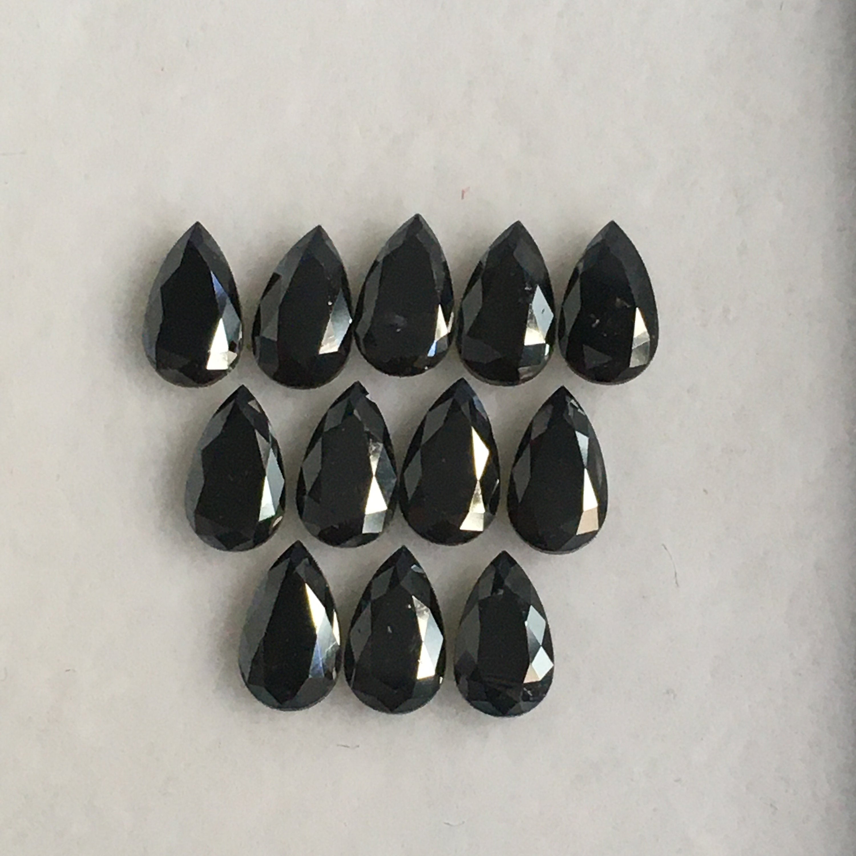5 MM Pear Rose Cut Black Natural Loose Diamond