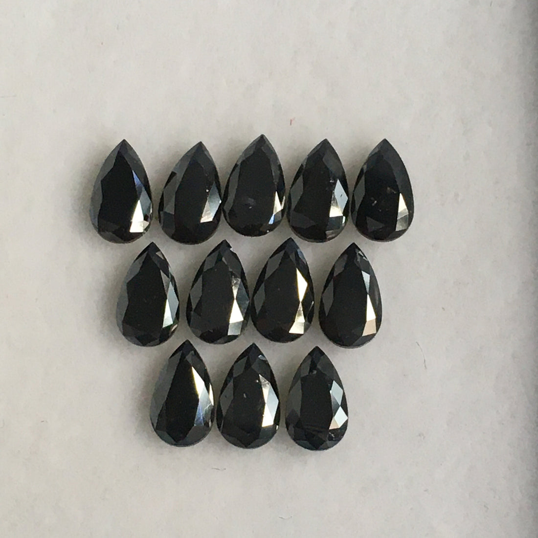 5 MM Pear Rose Cut Black Natural Loose Diamond