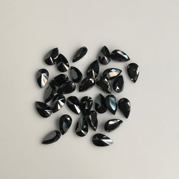 3 MM Pear Brilliant Cut Black Natural Loose Diamond