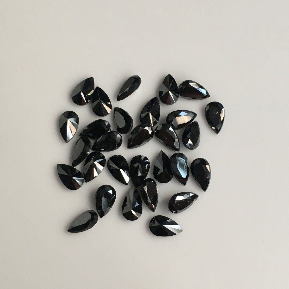 6 MM Pear Brilliant Cut Black Natural Loose Diamond