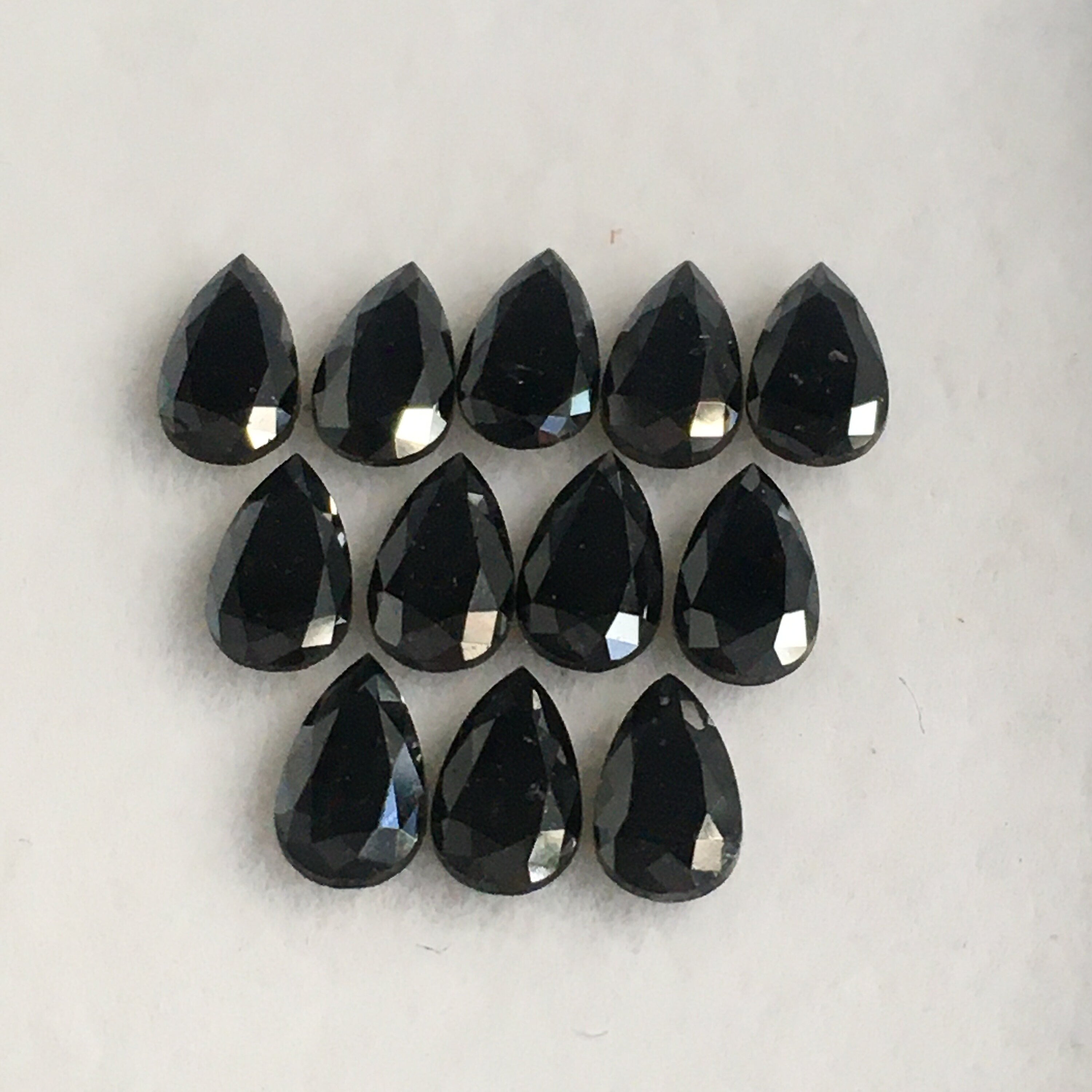 5 MM Pear Rose Cut Black Natural Loose Diamond