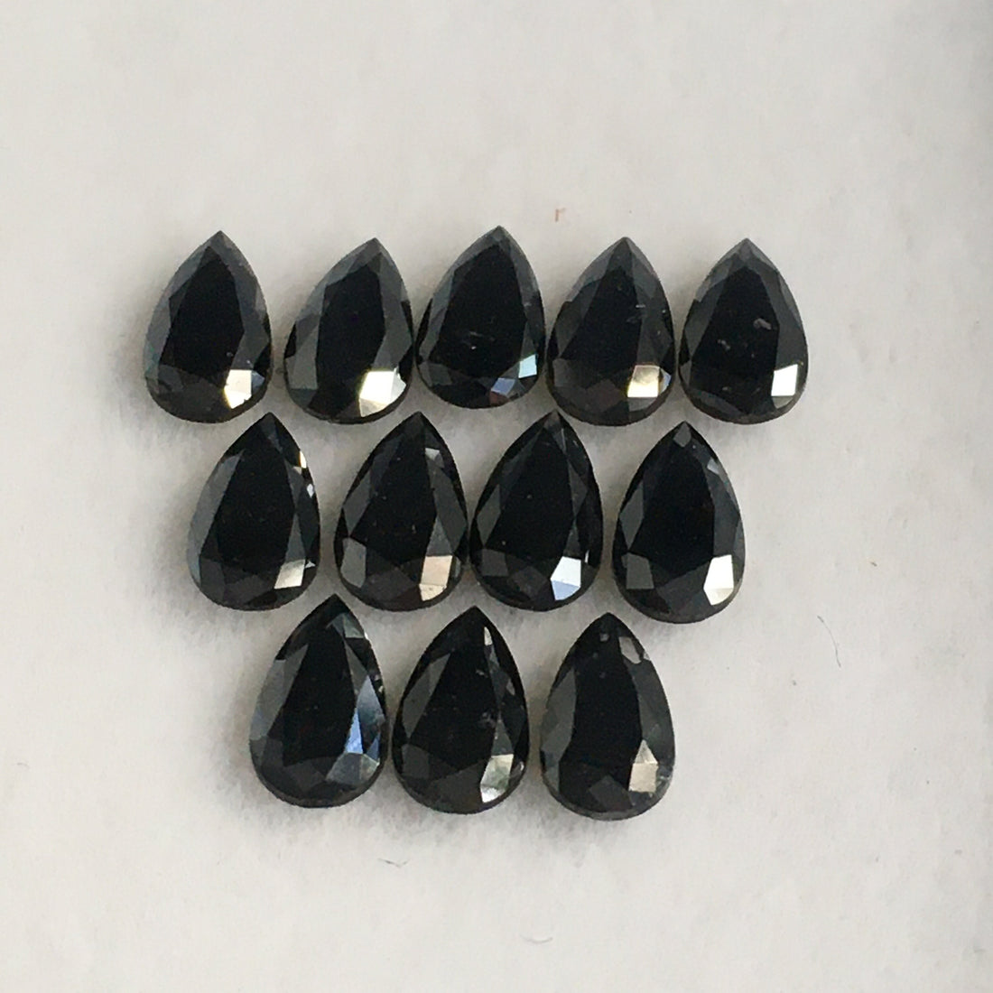 5 MM Pear Rose Cut Black Natural Loose Diamond