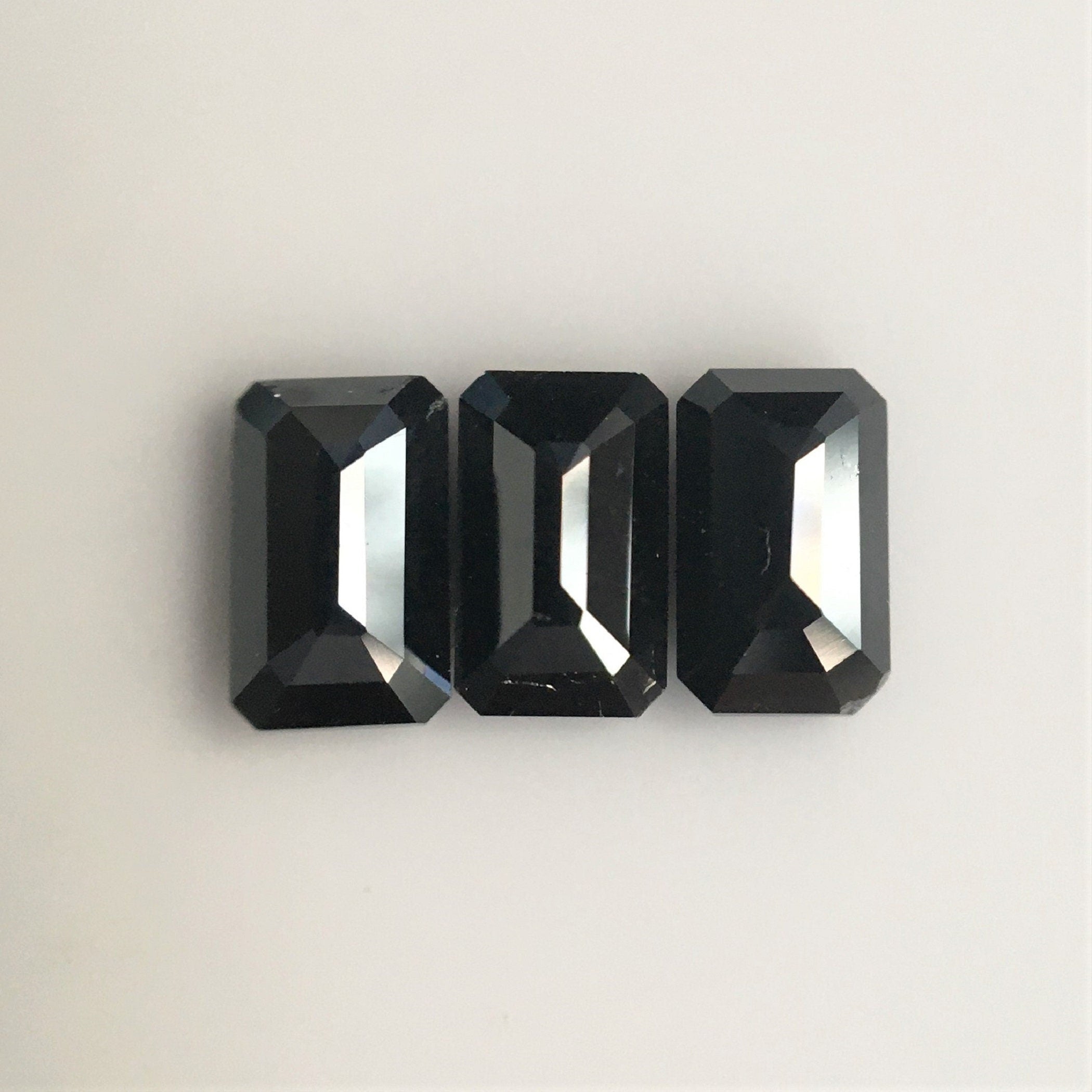 5 MM Emerald Rose Cut Black Natural Loose Diamond