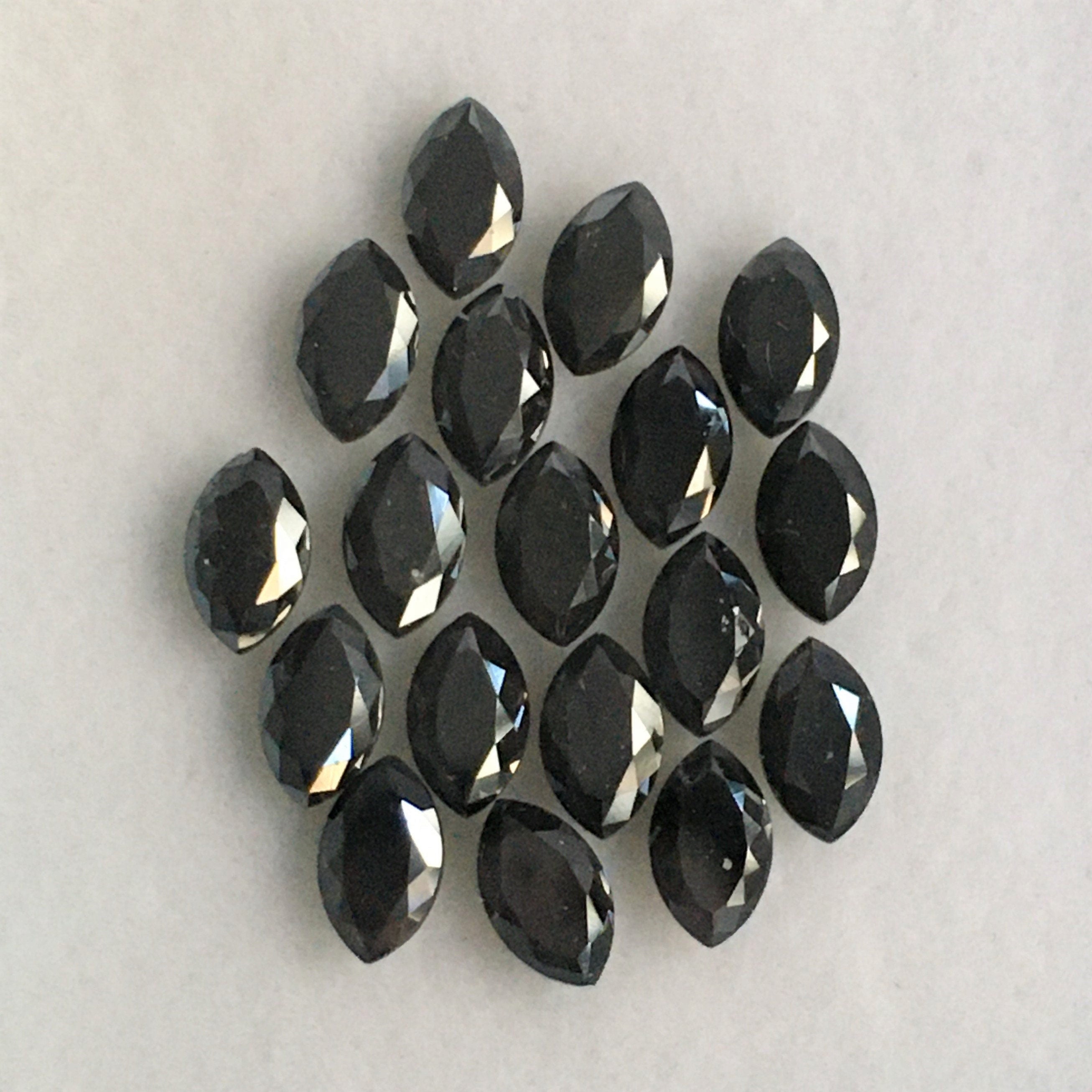6 MM Marquise Rose Cut Black Natural Loose Diamond