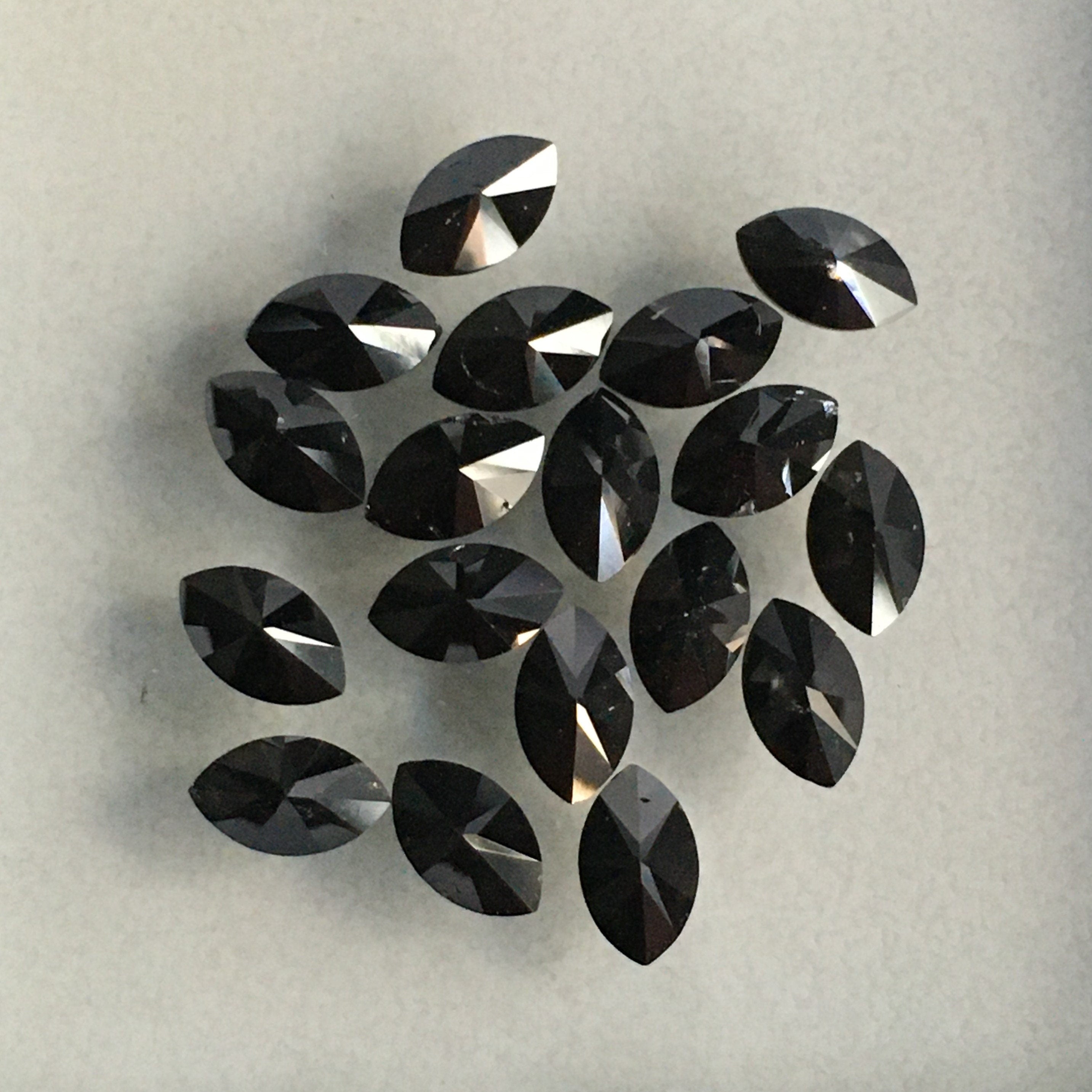 5 MM Marquise Rose Cut Black Natural Loose Diamond