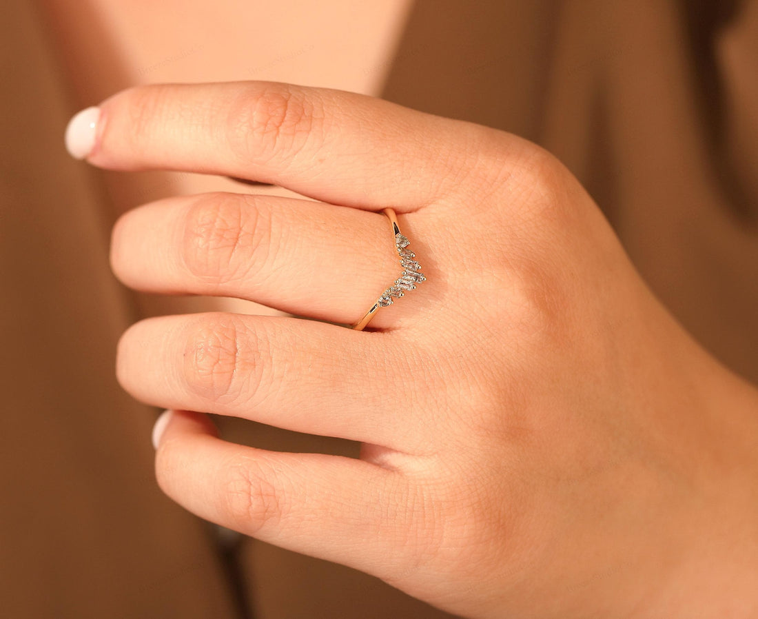 14K White Gold Baguette Grey Salt And Pepper Natural Diamond For Promise Ring