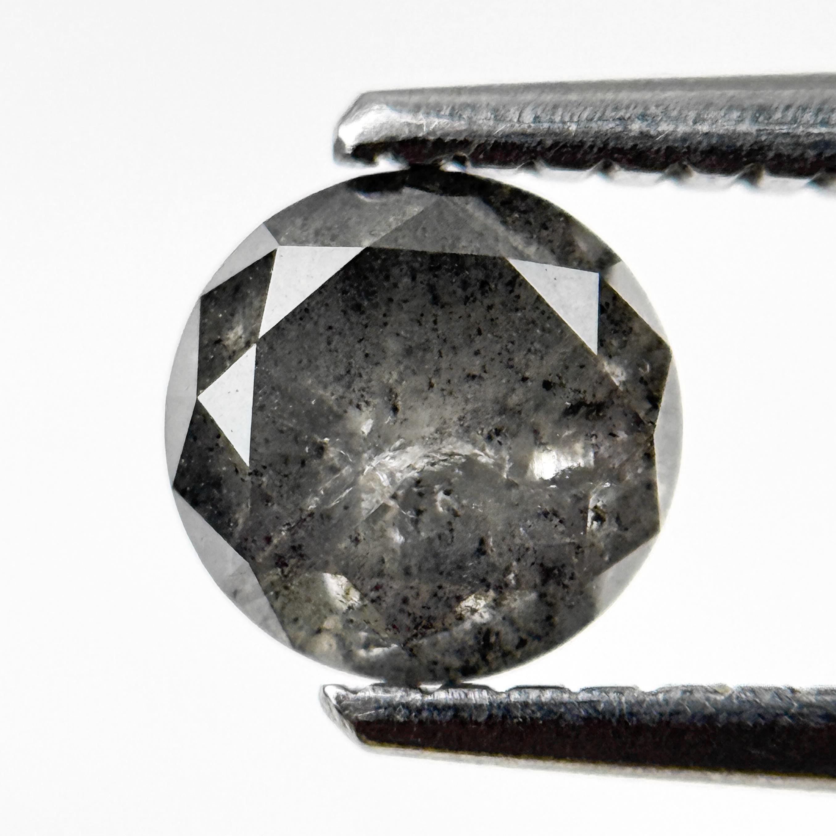 0.94 Ct Round Brilliant Cut Grey Natural Galaxy Diamond