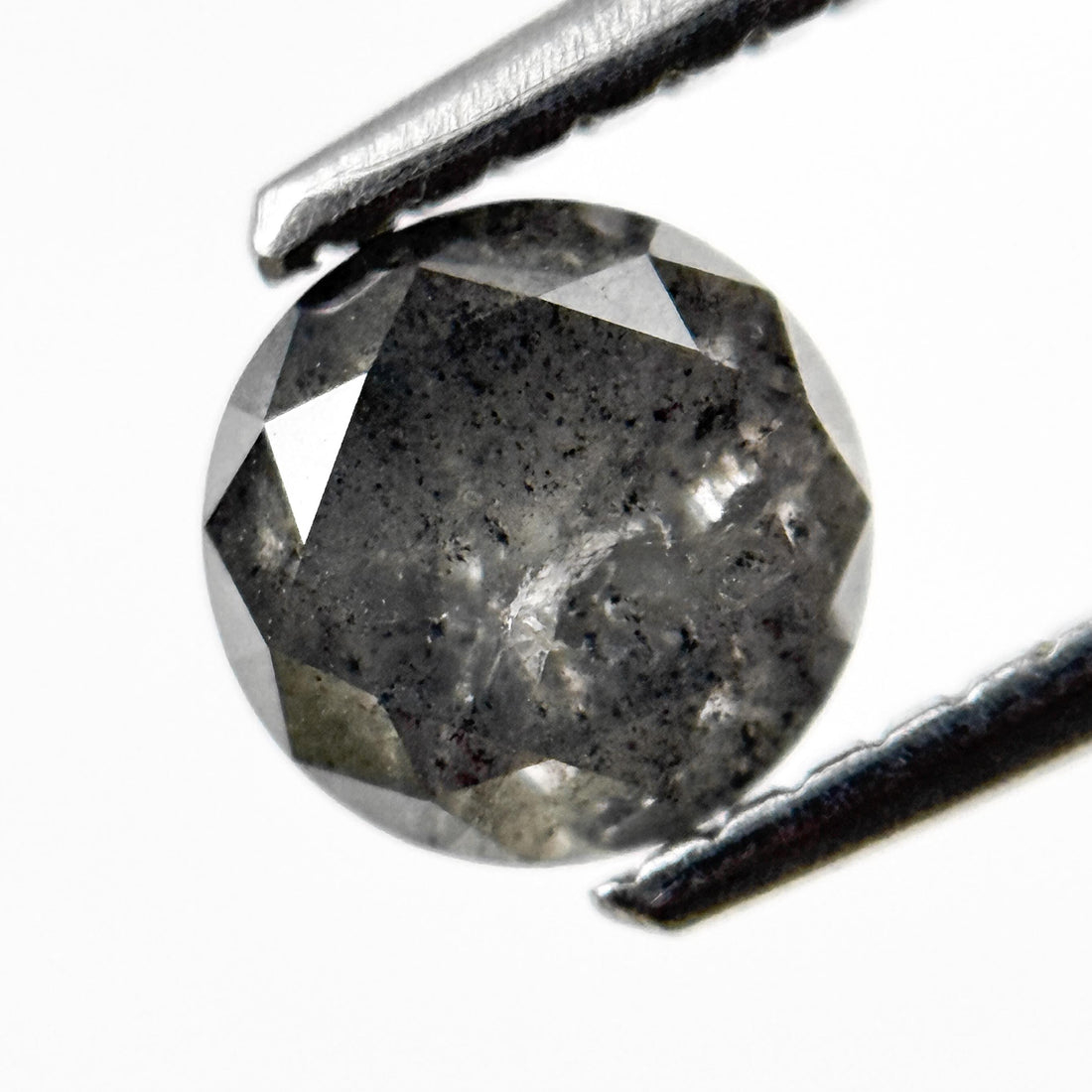 0.94 Ct Round Brilliant Cut Grey Natural Galaxy Diamond