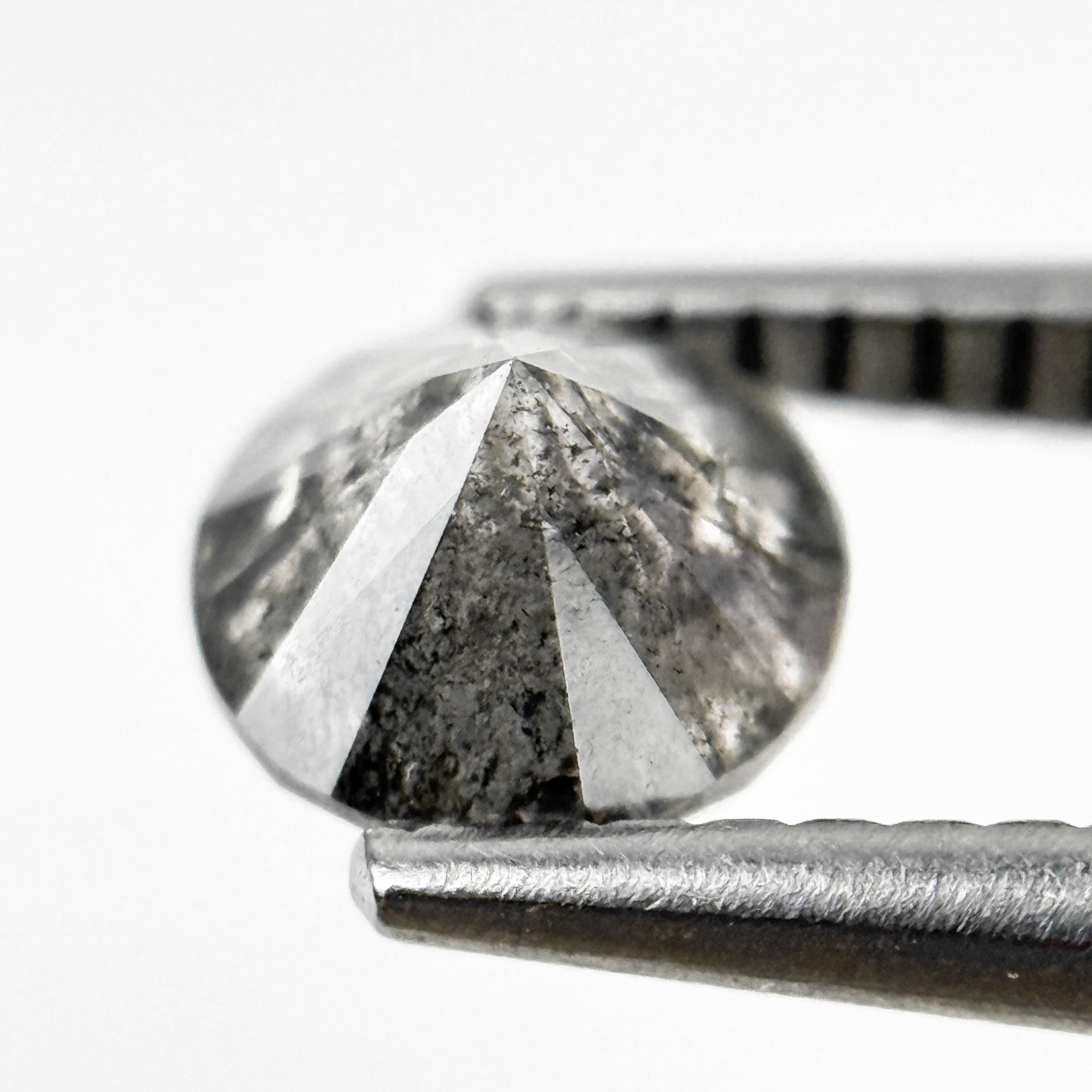 0.94 Ct Round Brilliant Cut Grey Natural Galaxy Diamond