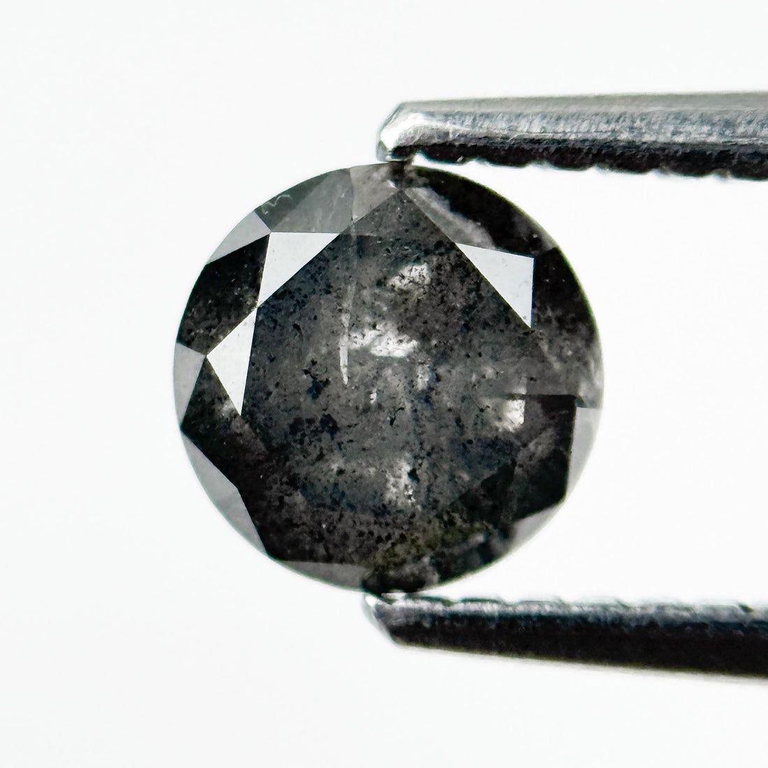 0.96 Ct Round Brilliant Cut Grey Natural Galaxy Diamond