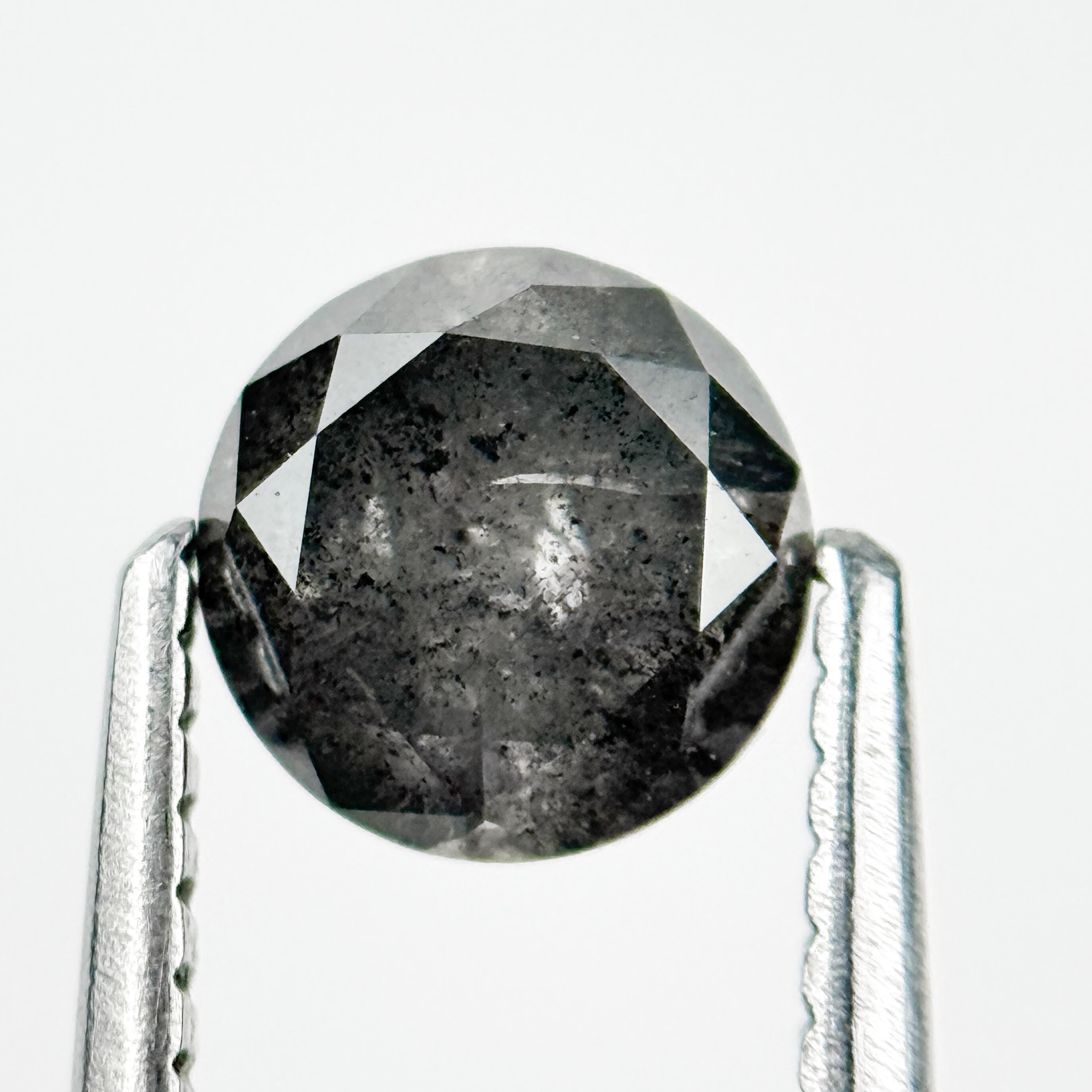 0.96 Ct Round Brilliant Cut Grey Natural Galaxy Diamond