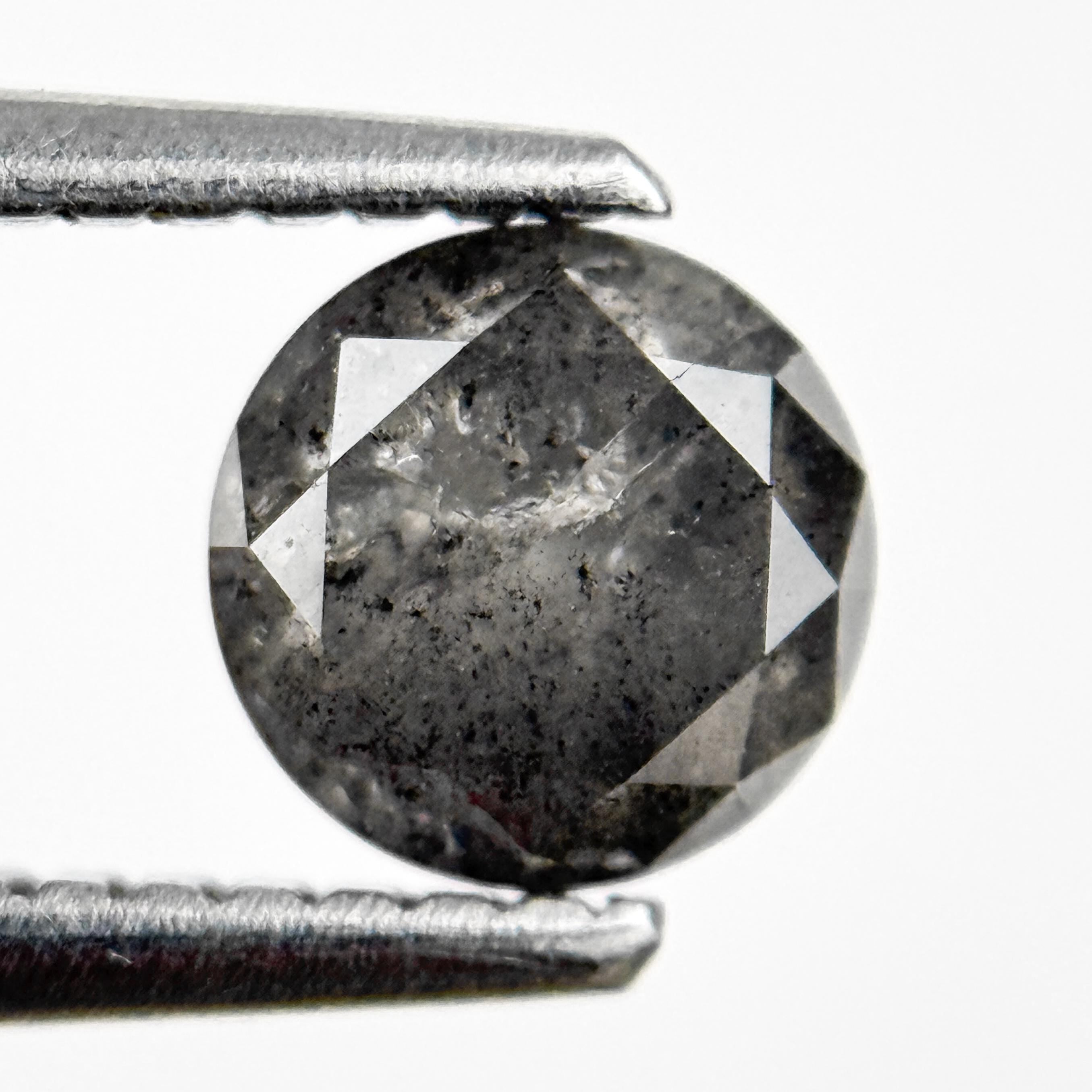 0.94 Ct Round Brilliant Cut Grey Natural Galaxy Diamond