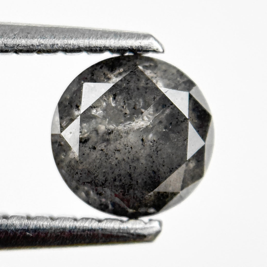 0.94 Ct Round Brilliant Cut Grey Natural Galaxy Diamond