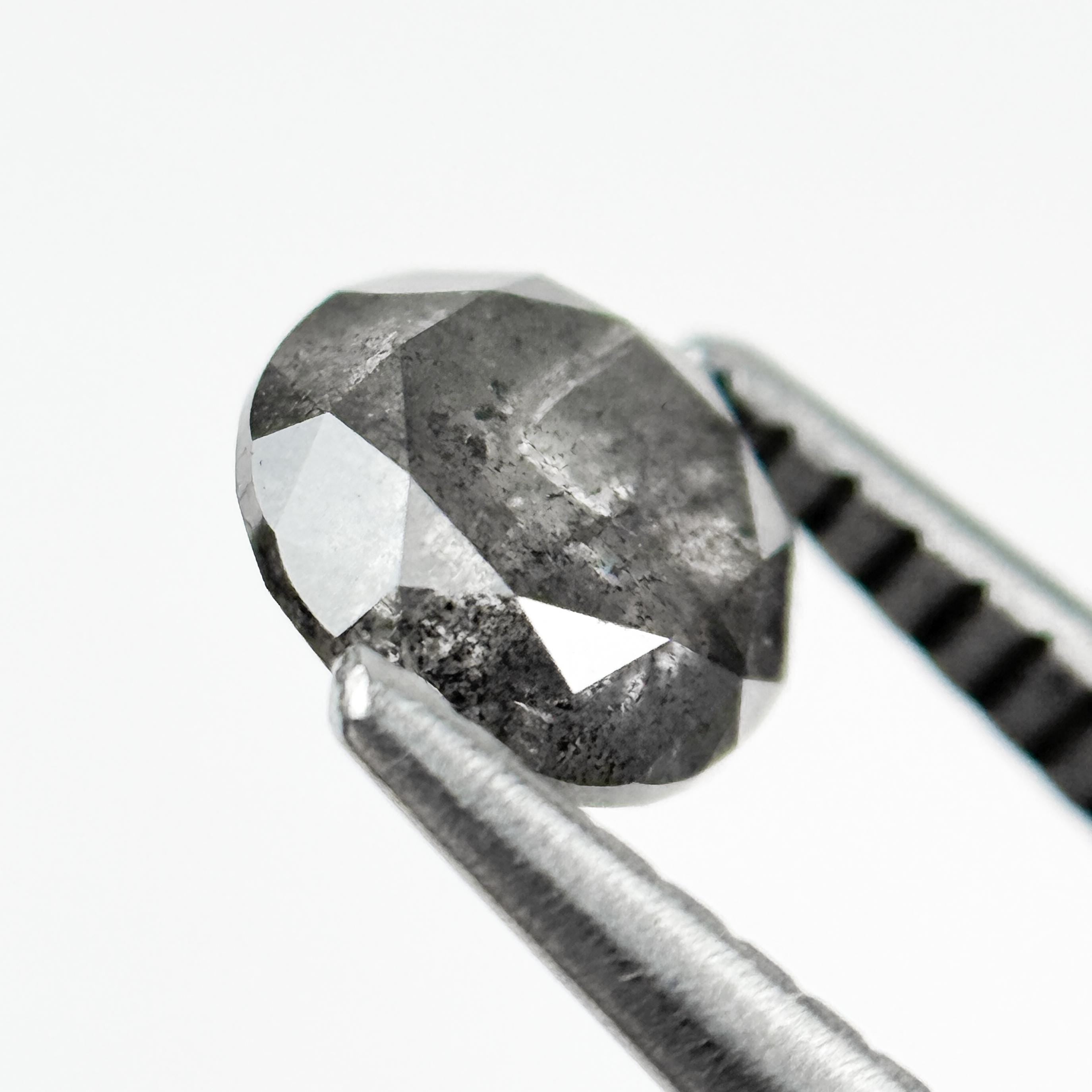0.96 Ct Round Brilliant Cut Grey Natural Galaxy Diamond