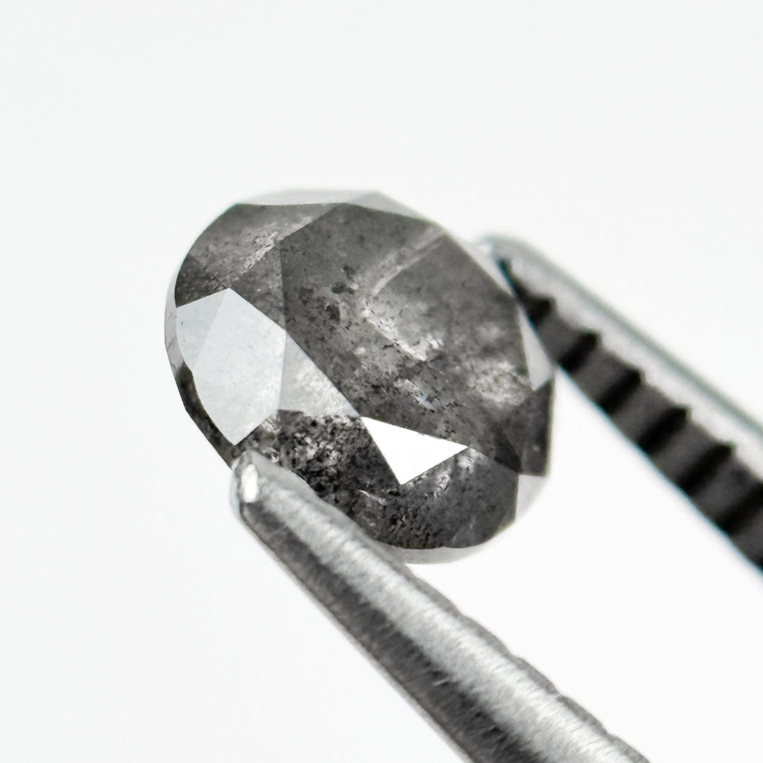 0.96 Ct Round Brilliant Cut Grey Natural Galaxy Diamond