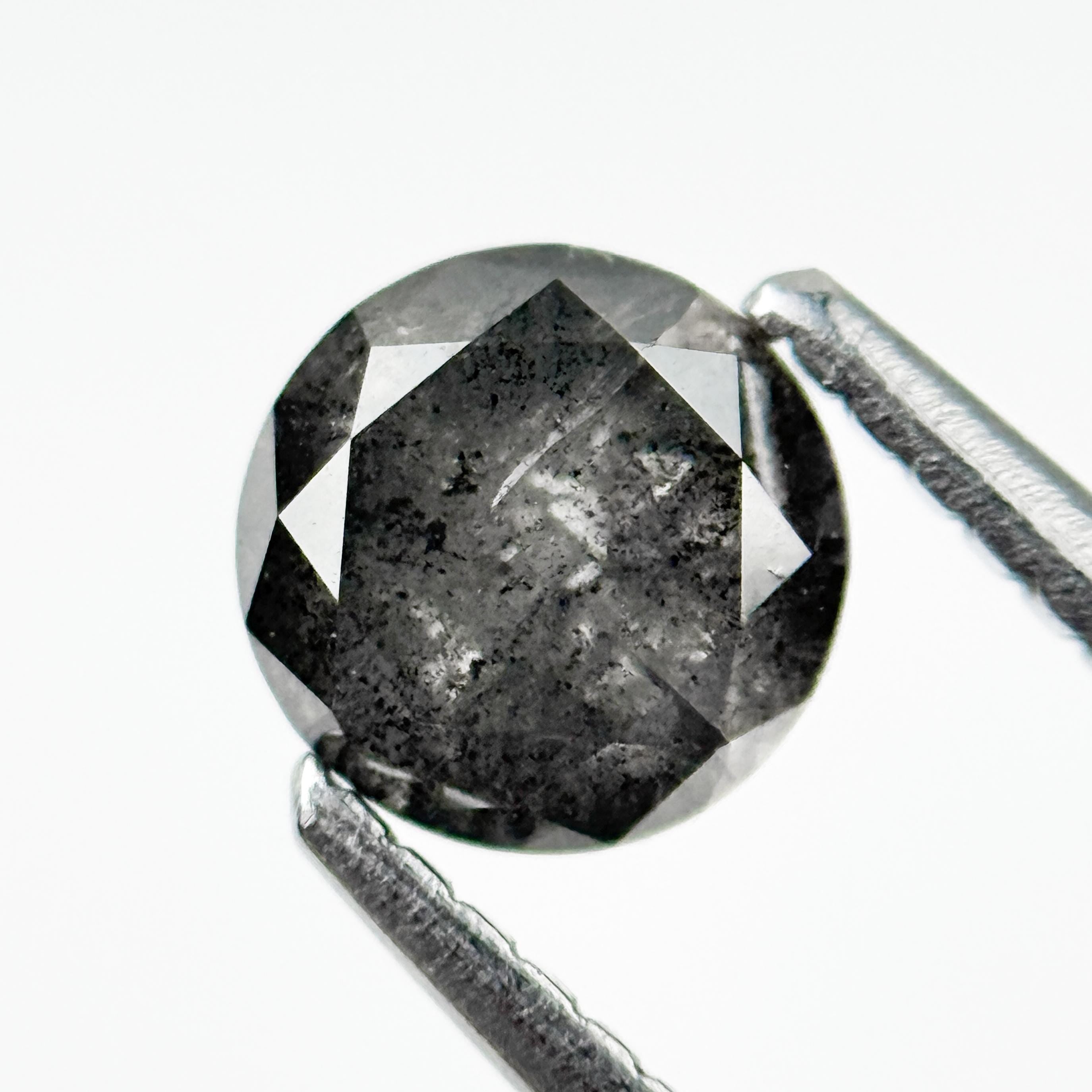 0.96 Ct Round Brilliant Cut Grey Natural Galaxy Diamond