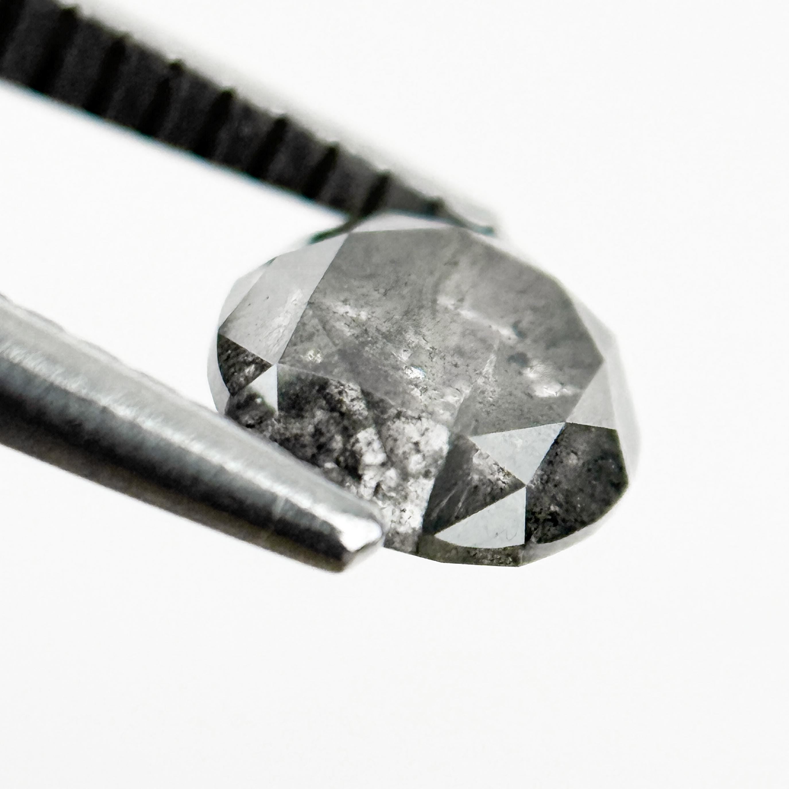 0.96 Ct Round Brilliant Cut Grey Natural Galaxy Diamond