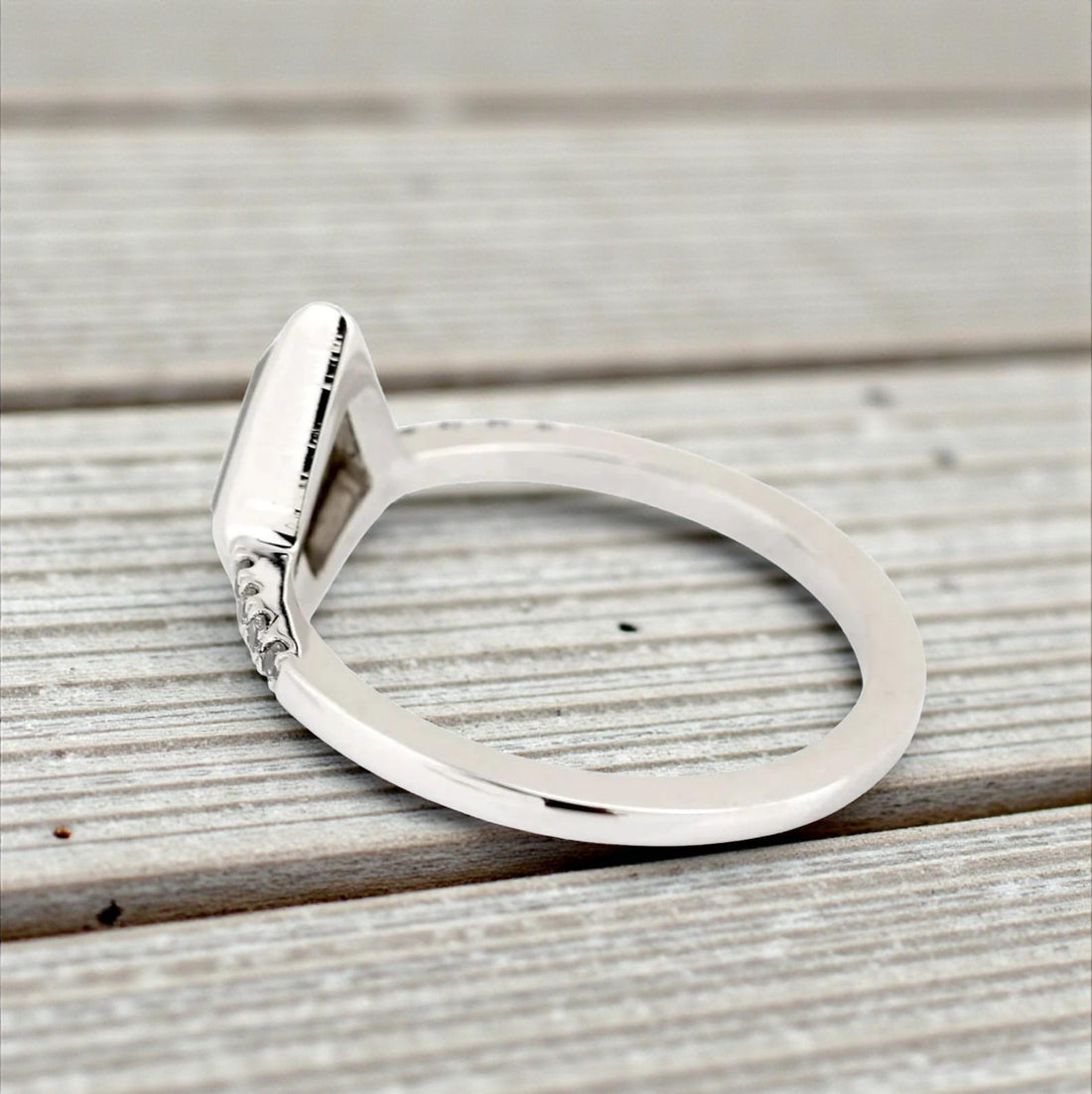 Kite Cut Grey Salt and Pepper Natural Diamond, 14K Rose Gold Engagement Ring