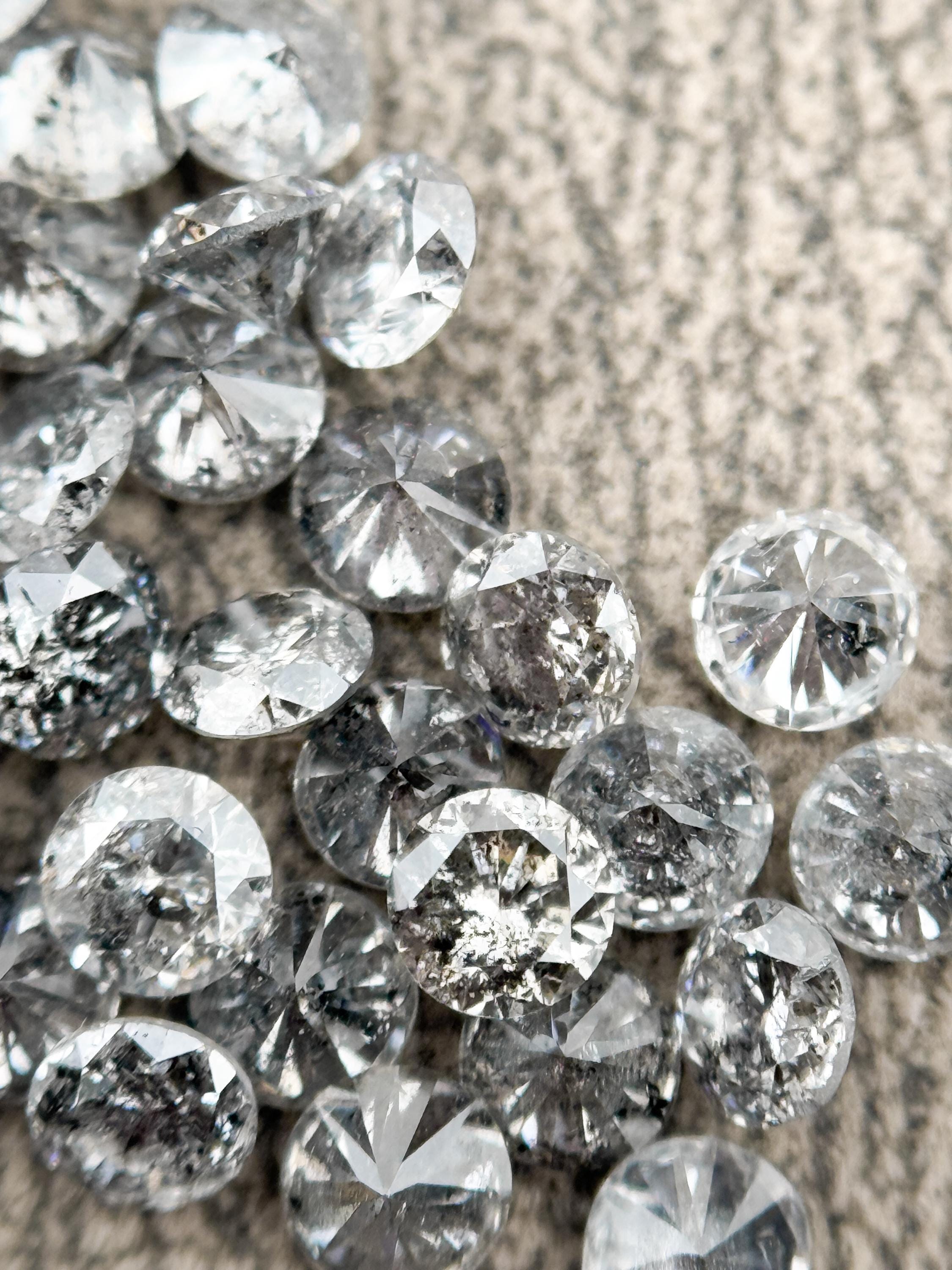 1.6 MM Round Brilliant Cut Grey Natural Minimalist Diamond